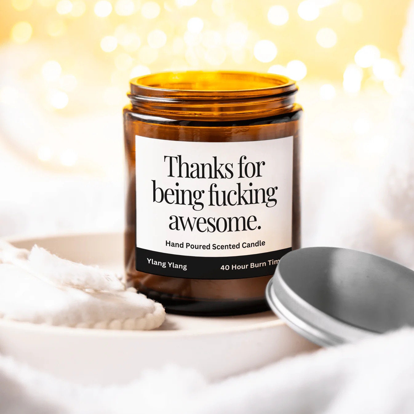 Personalised Thank You For Being F*cking Awesome Candle