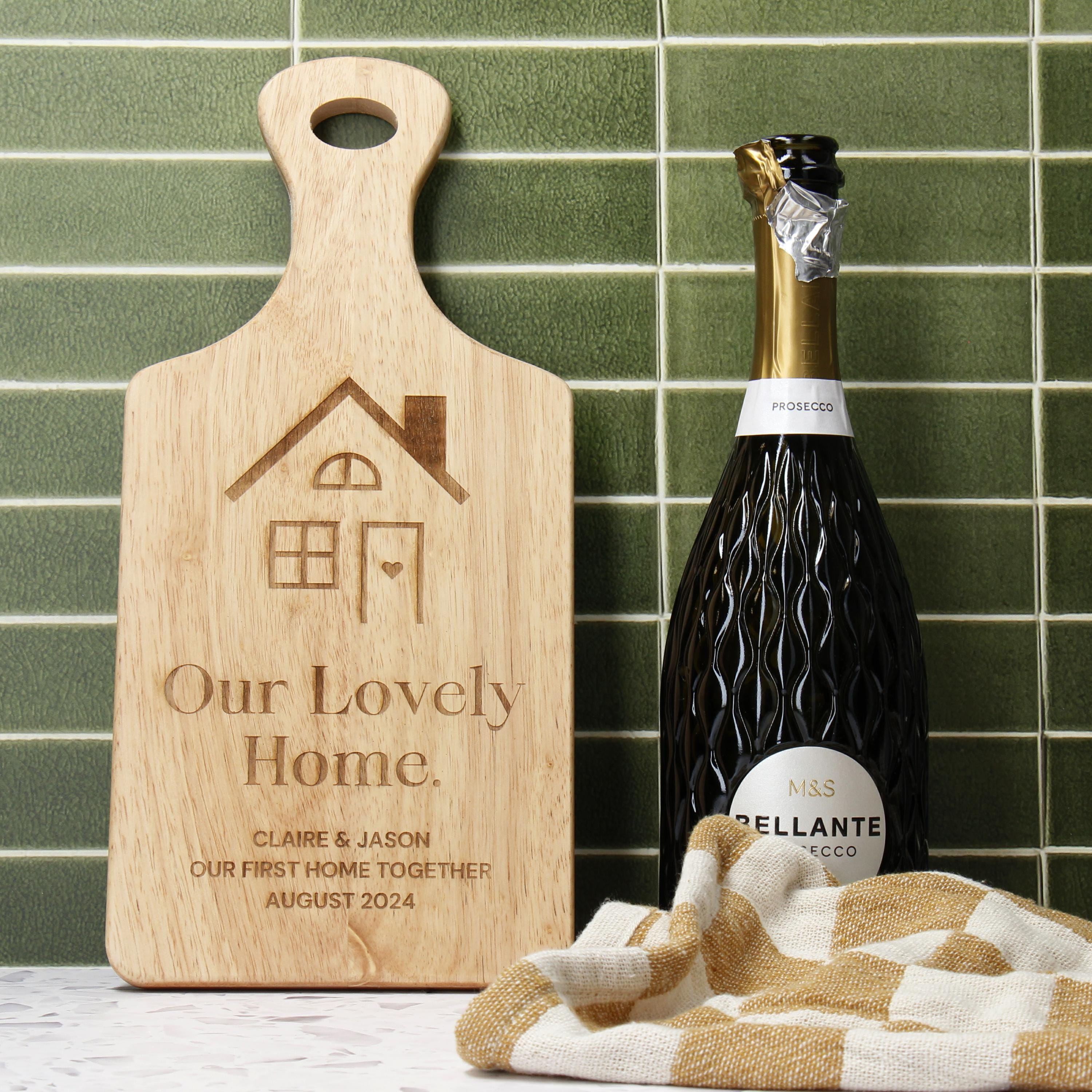 Personalised New Home Engraved Wooden Chopping Board - Small