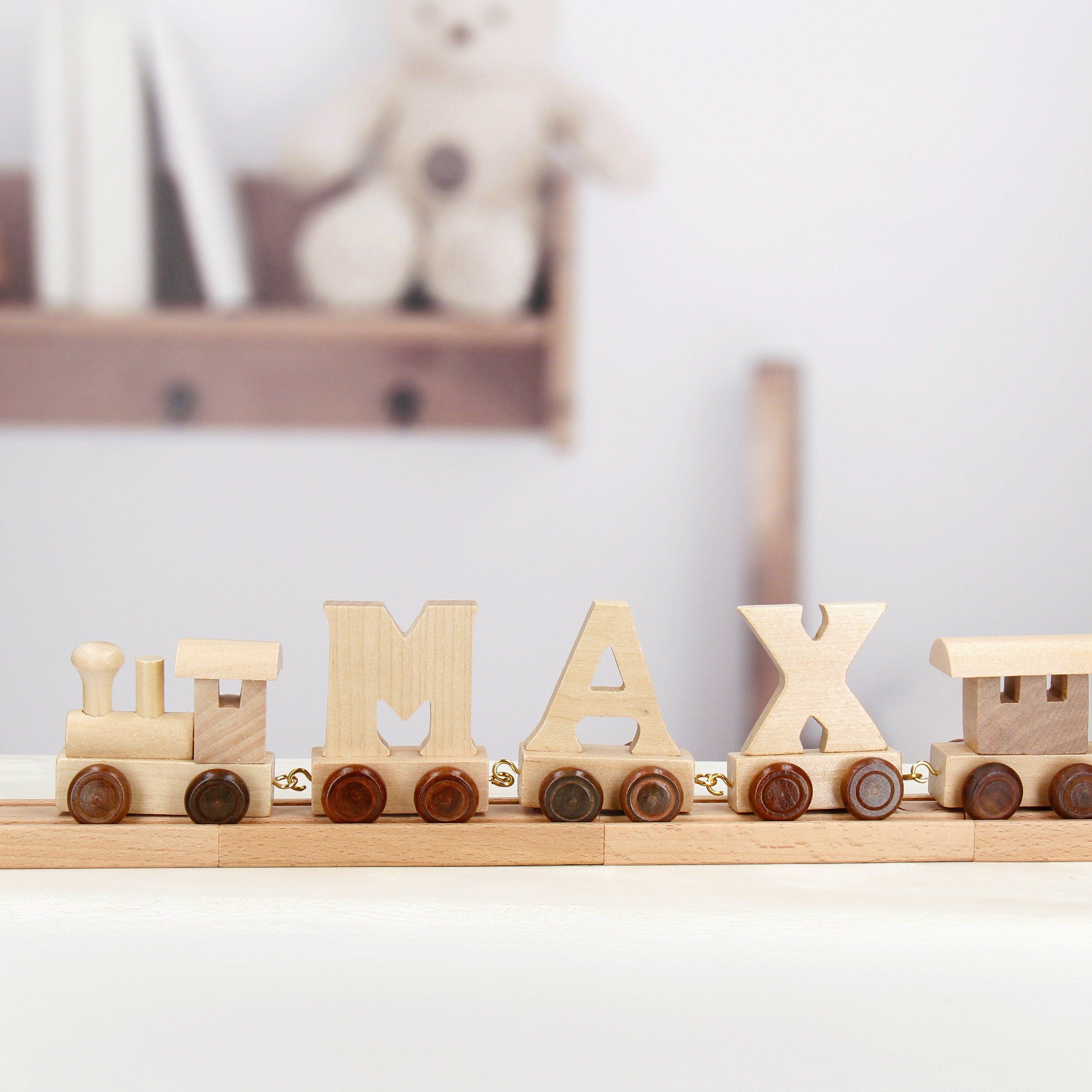 Wooden Letter Train Gifts for Kids Train Set Christening Gift