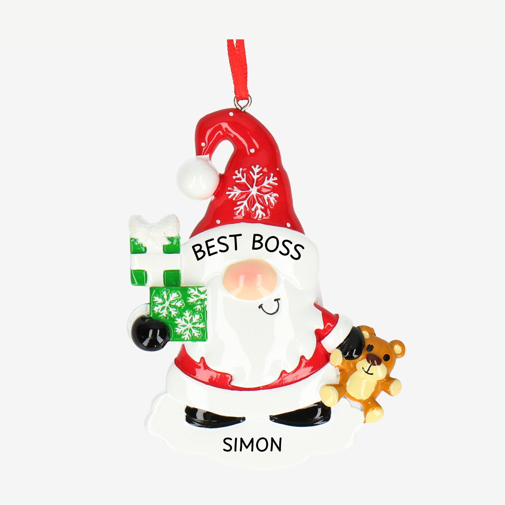Santa Gnome Christmas Bauble - Personalise with Names | Christmas Tree | Christmas Decor