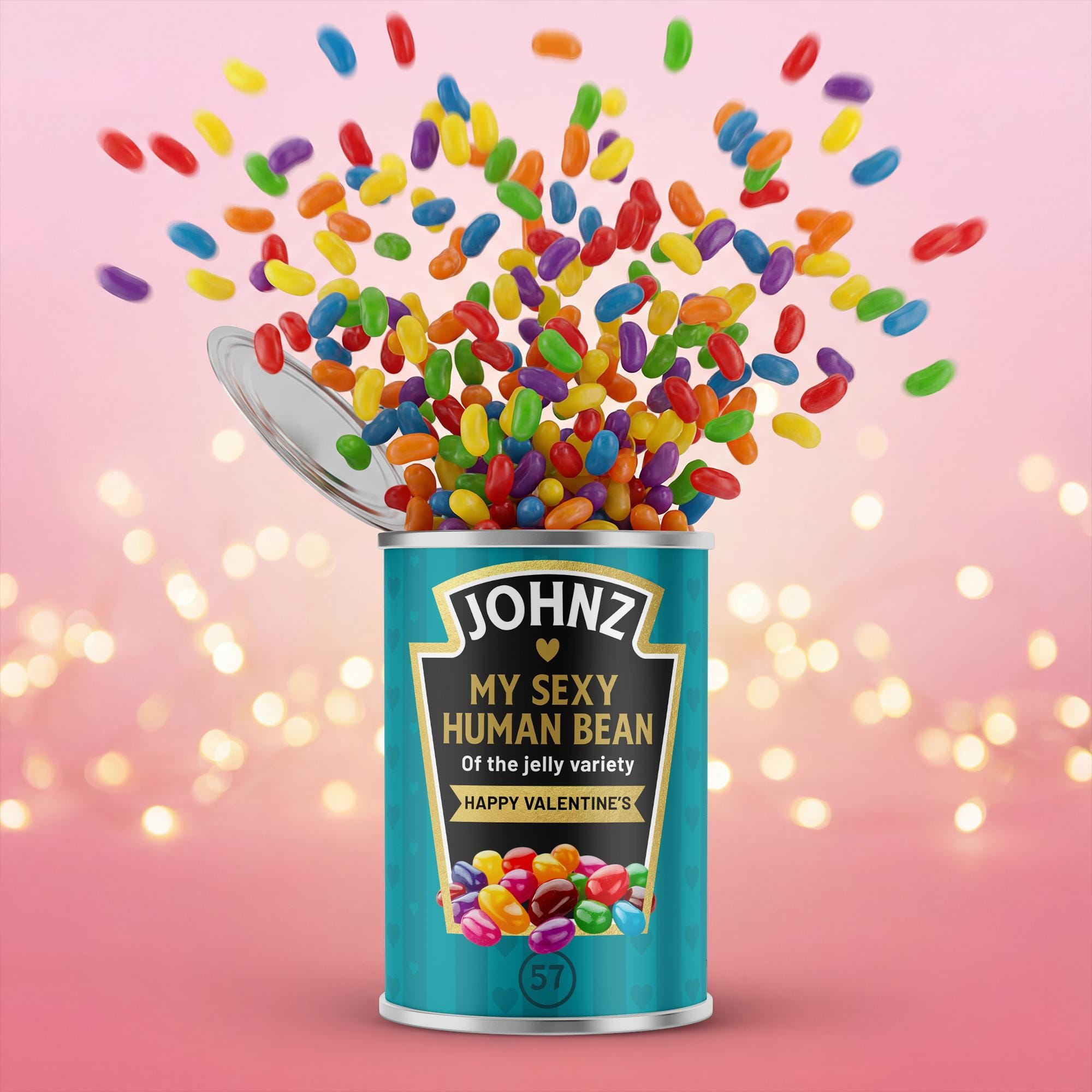 Personalised Jelly Beans Sweets Tin Valentine's Gift