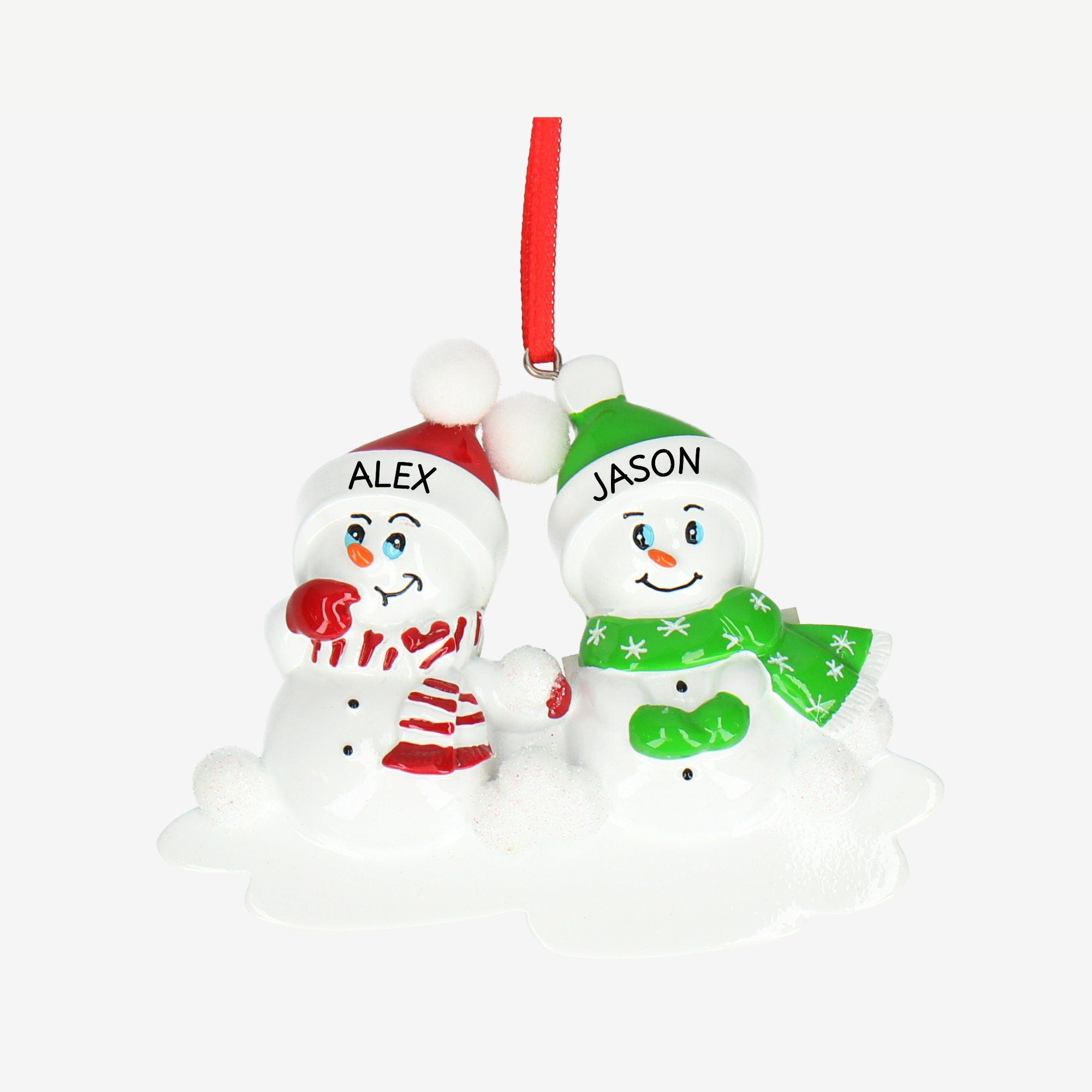 Snowmen Christmas Bauble - Personalised | Naughty or Nice Design | Christmas Decor