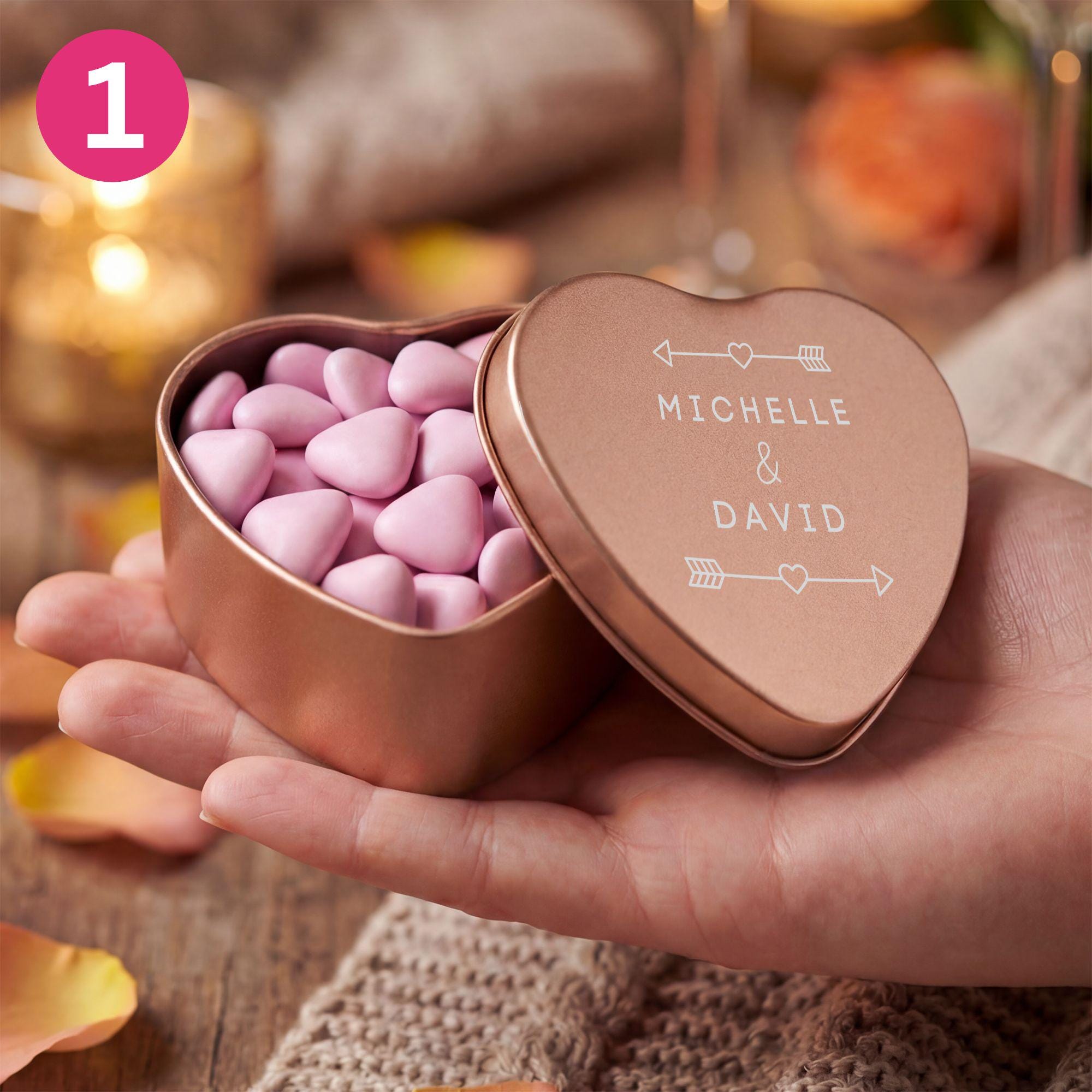 Sugar Shell Chocolates in a Personalised Heart Tin