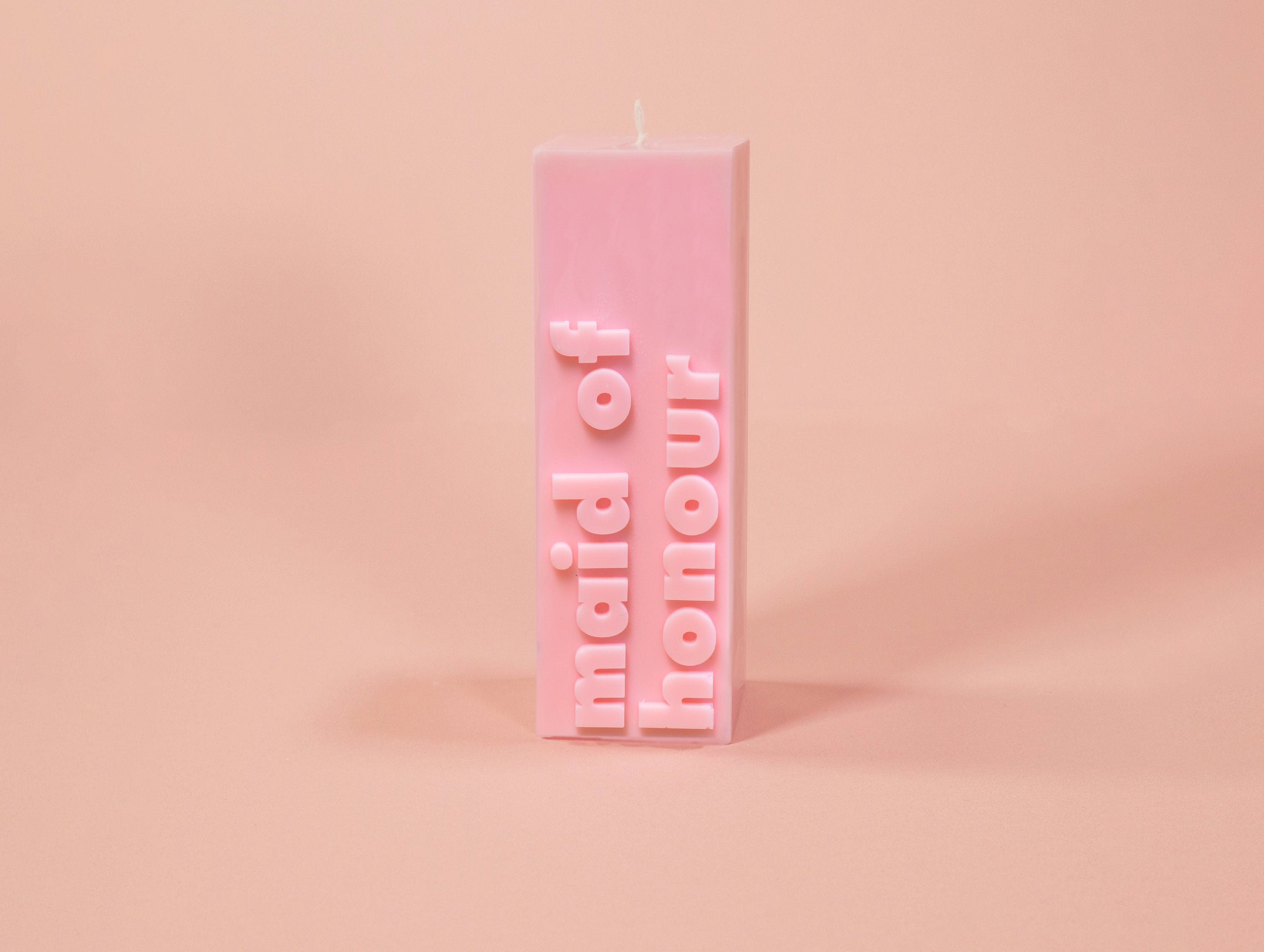 Maid of Honour Candle - Debossed Design | Pink & Cream | Perfect Maid of Honour Gift | Soy Wax