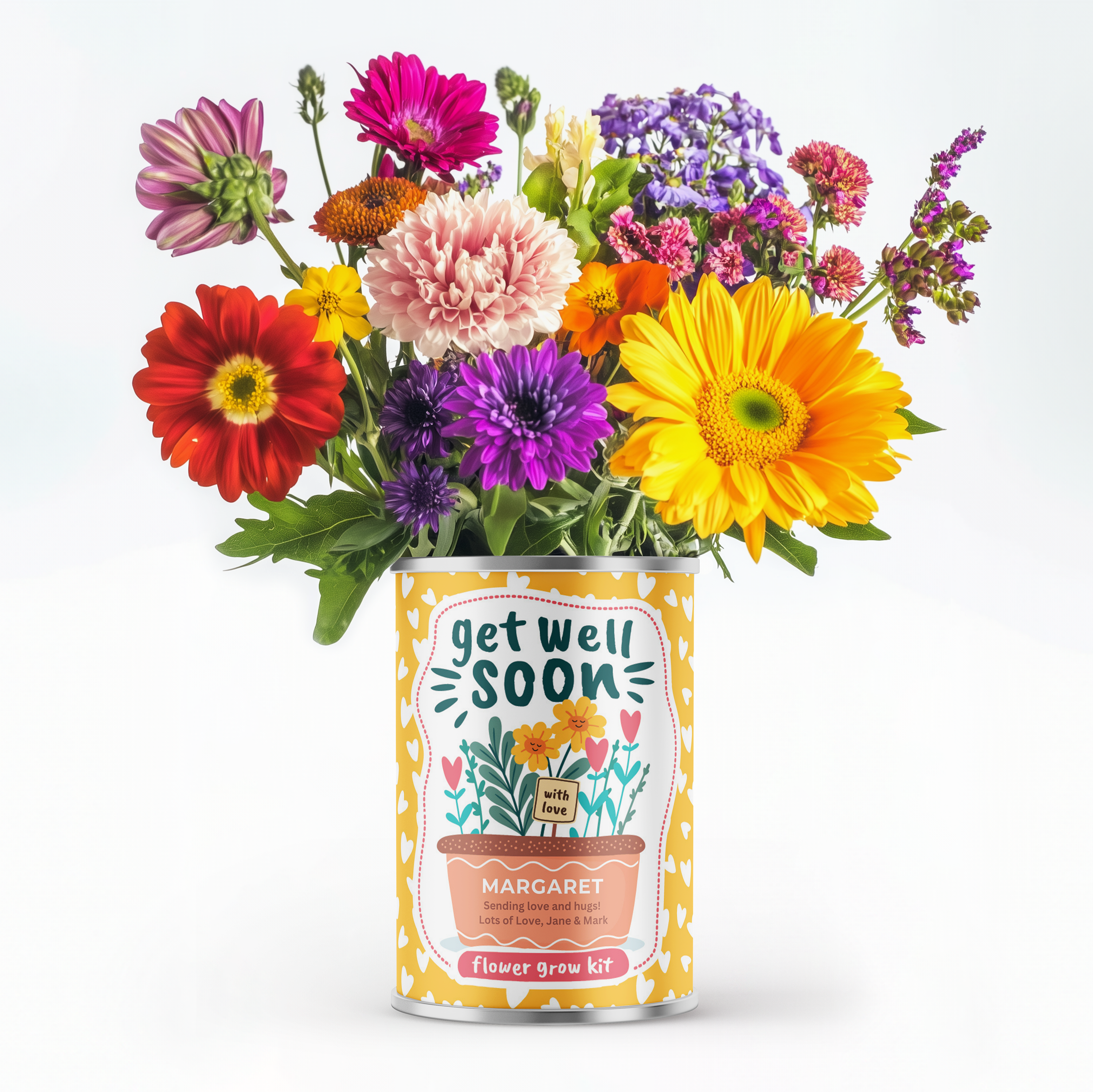 Get Well Soon Flower Tin - Personalised Flower Tin | Grow Your Own Flowers