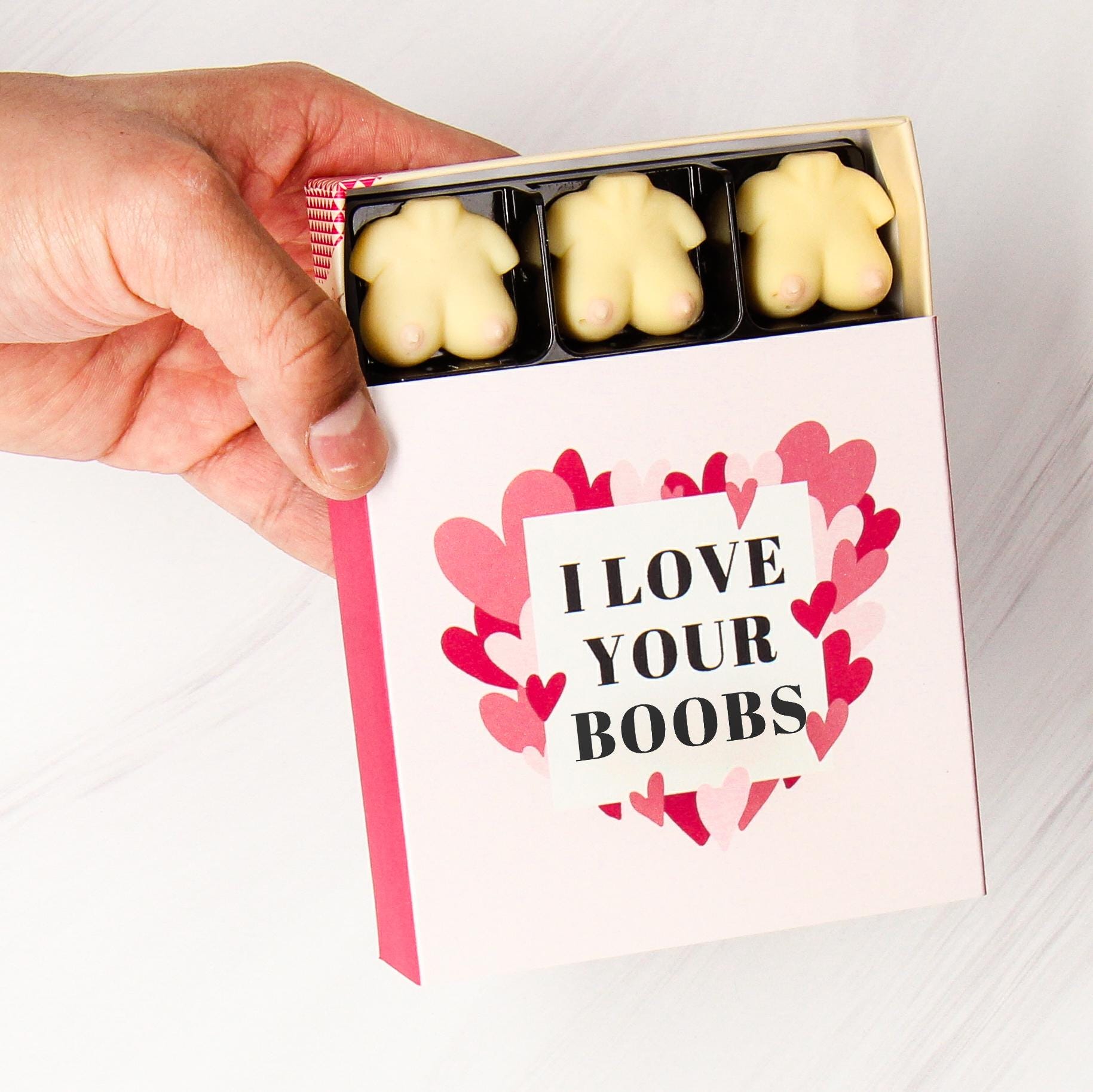 Personalised 'I Love Your Boobs' Cheeky Romantic Chocolates