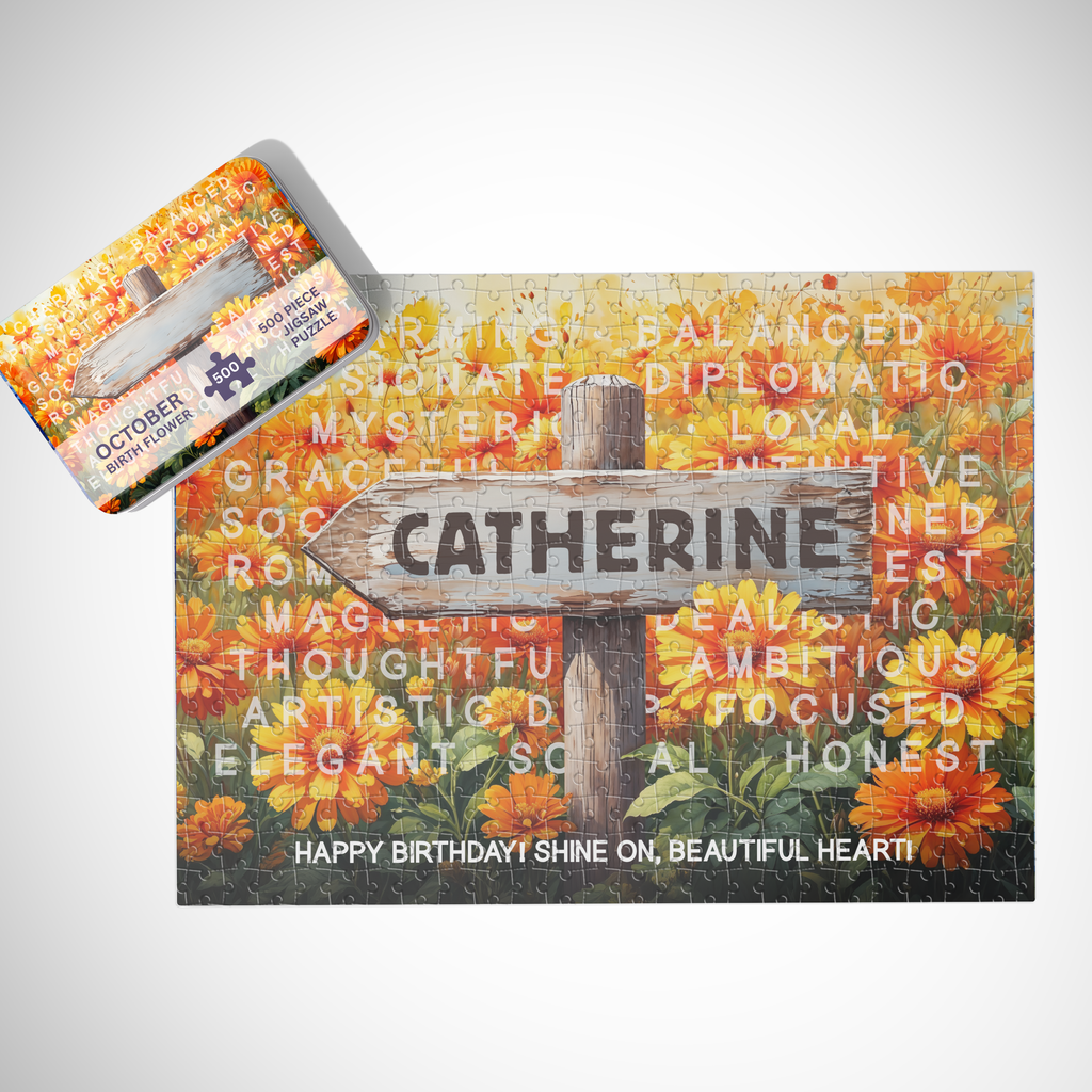 Personalised October Birthday Puzzle - 250/500 Pieces