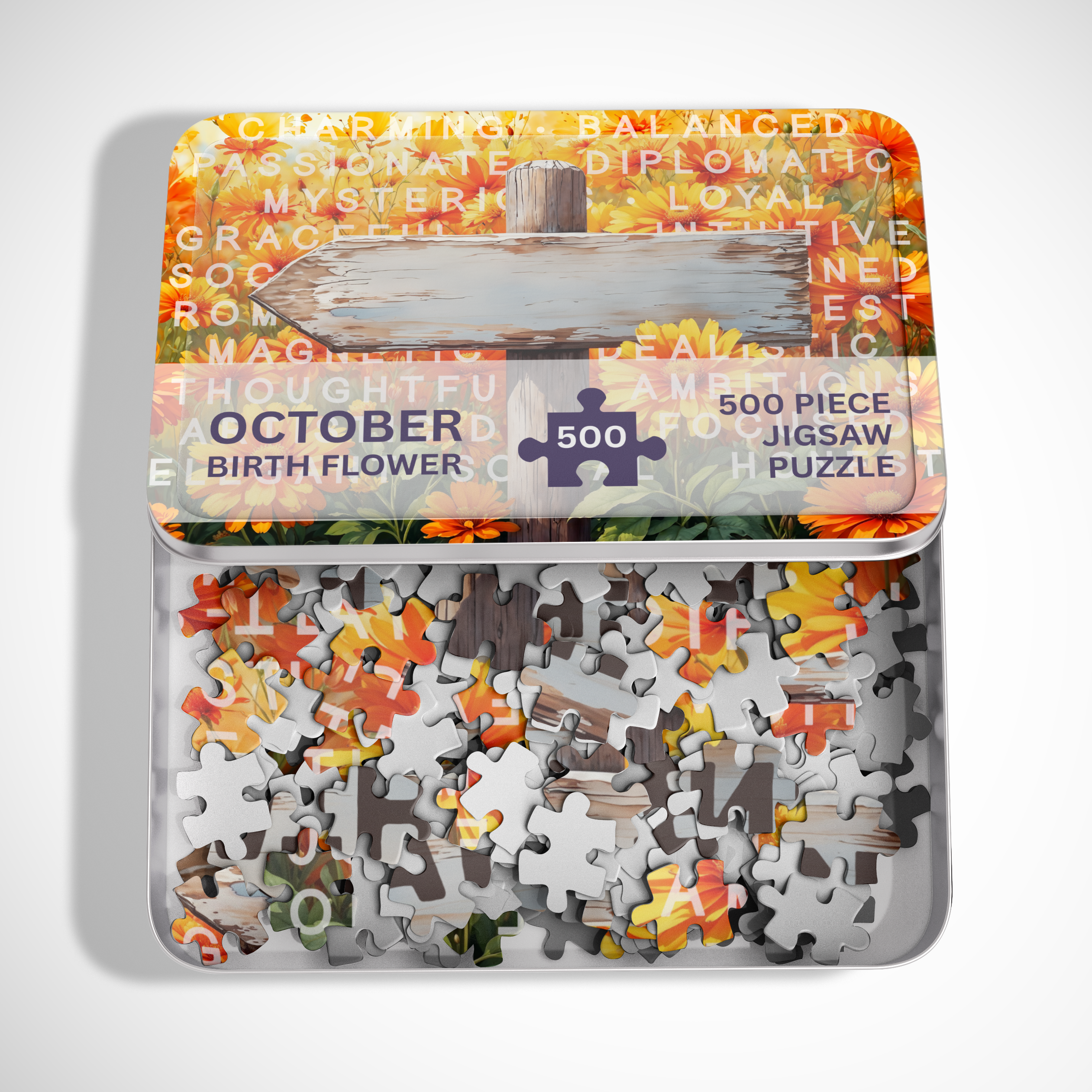 Personalised October Birthday Puzzle - 250/500 Pieces