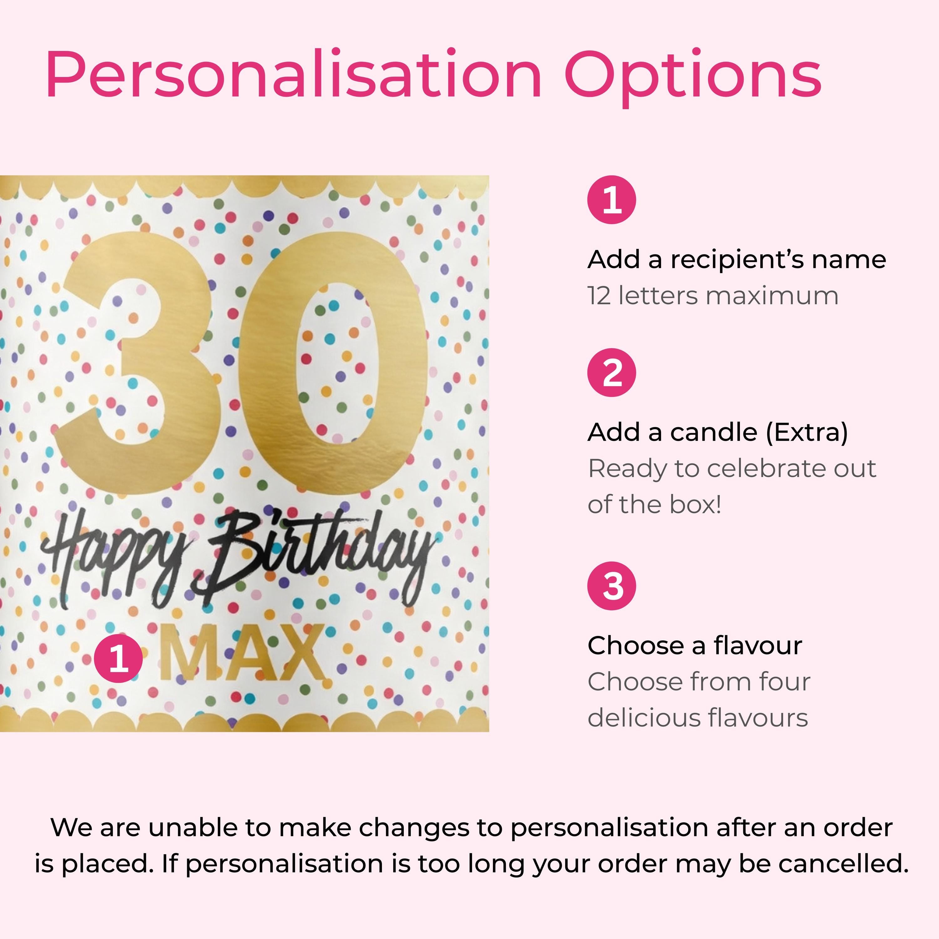 Personalised 30th Birthday Cake in a Can - Choice of Flavours