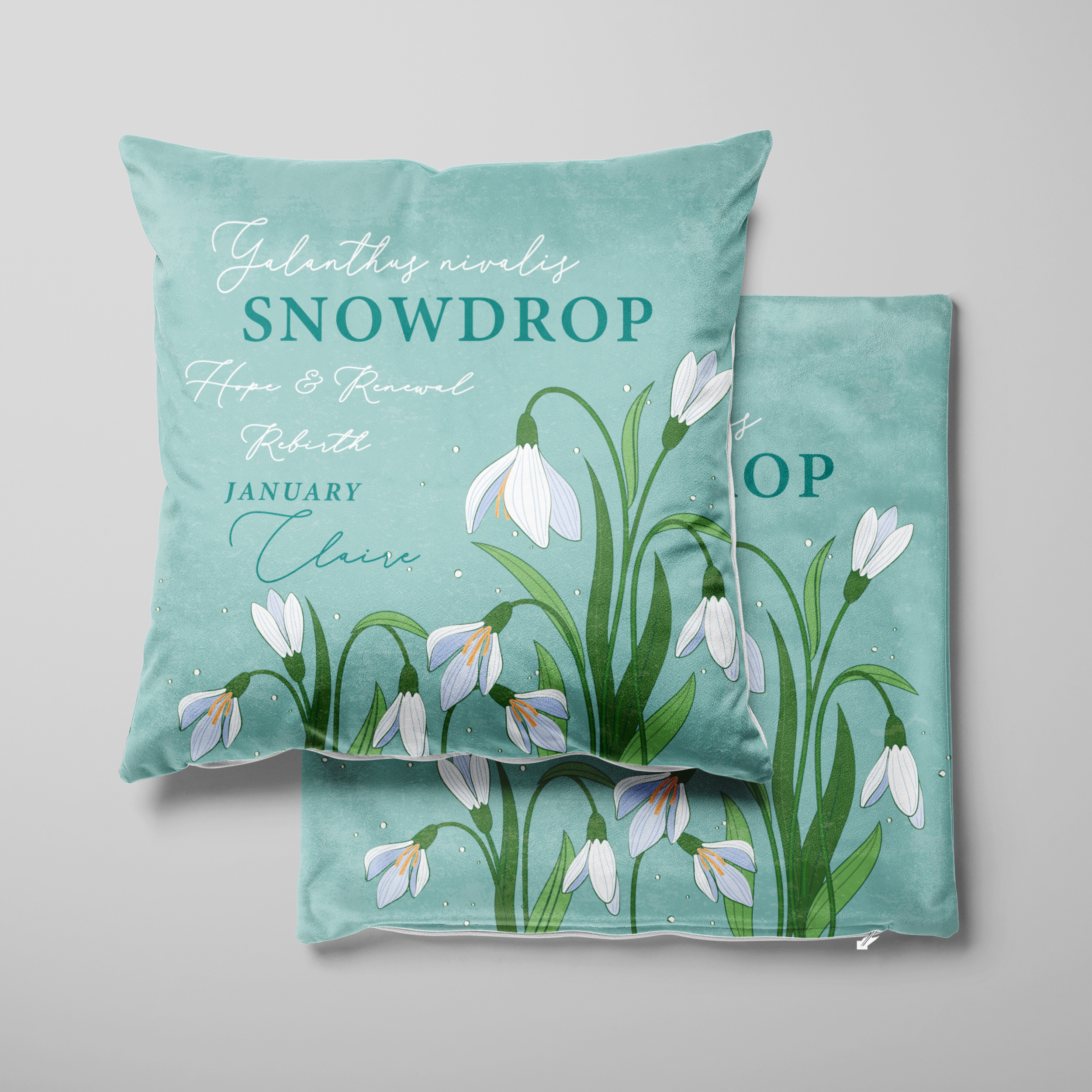 Personalised Birth Flower Cushion - May Lily Design