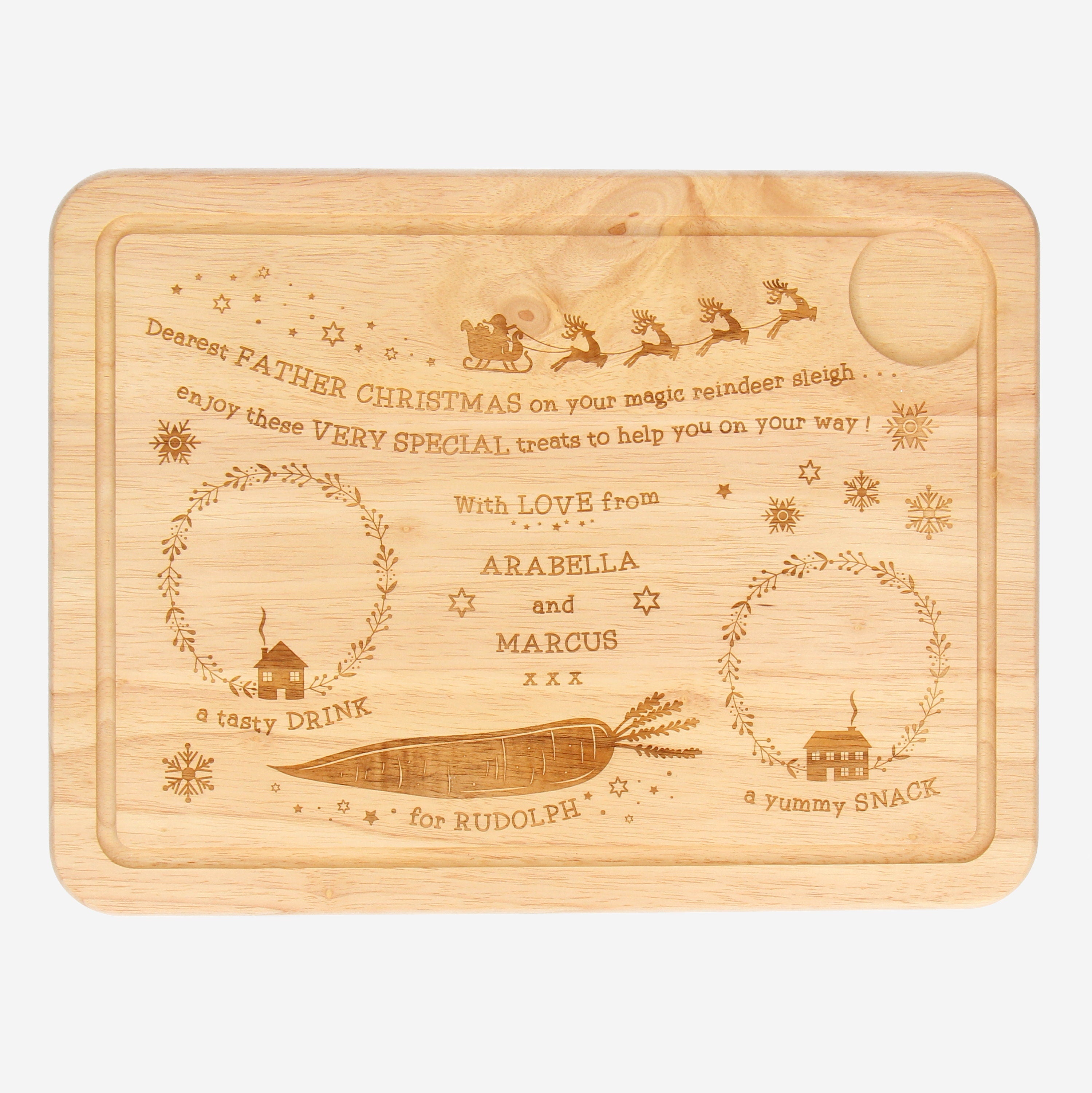 Personalised Laser Wooden Christmas Eve Treat Board | Santa Treat | Fun for Kids