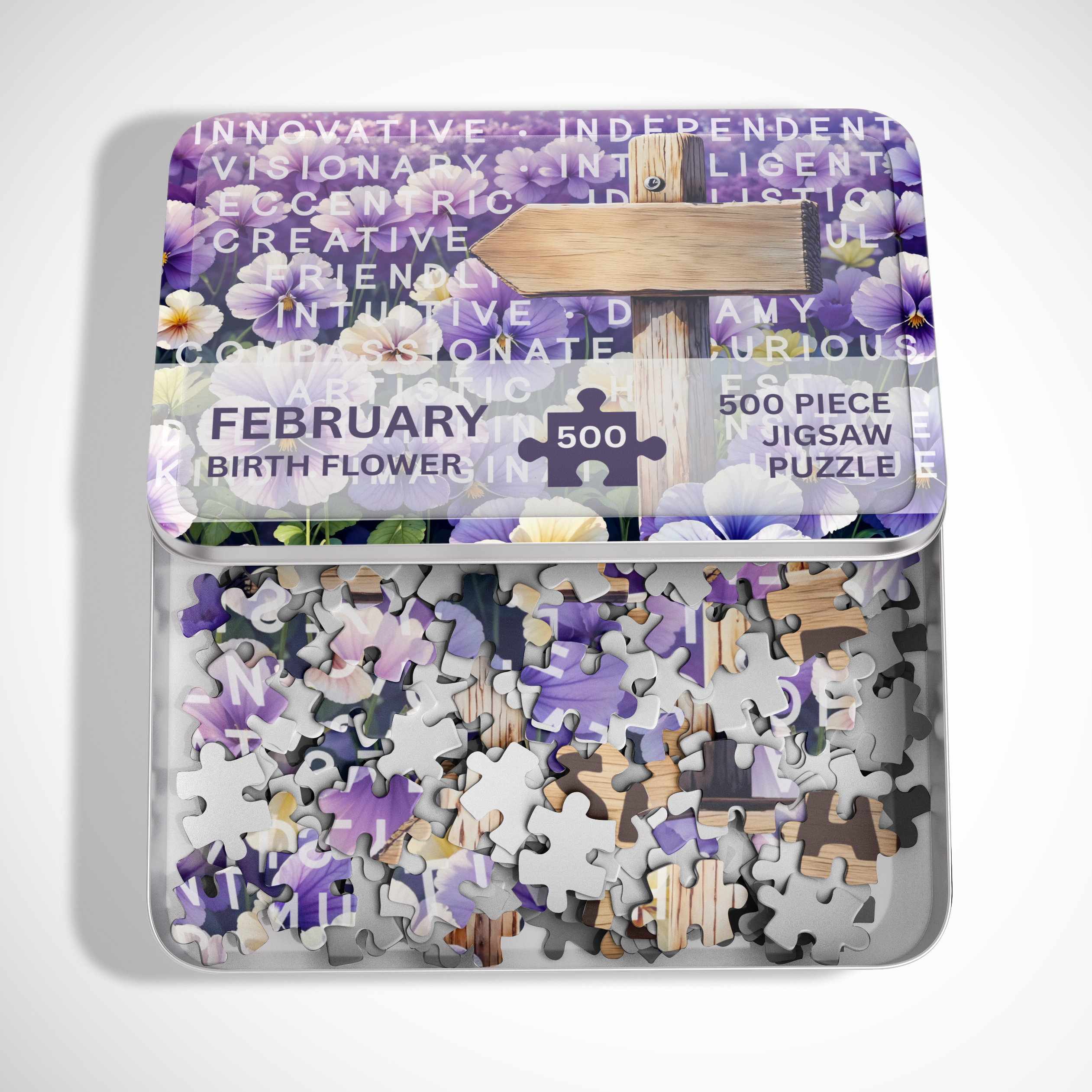 Personalised February Birthday Puzzle - 250/500 Pieces