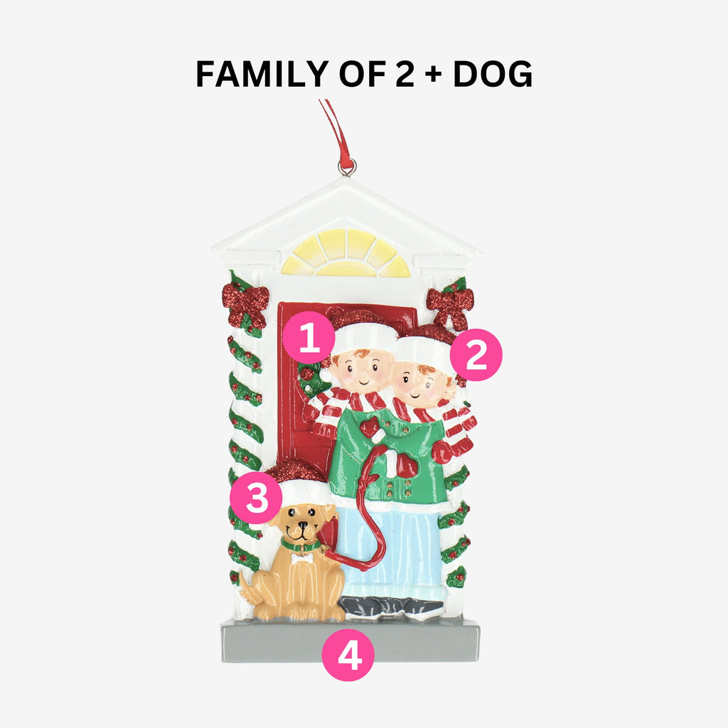 Personalised Christmas Bauble - Family and Dog design | up to 5 names | Christmas Decor