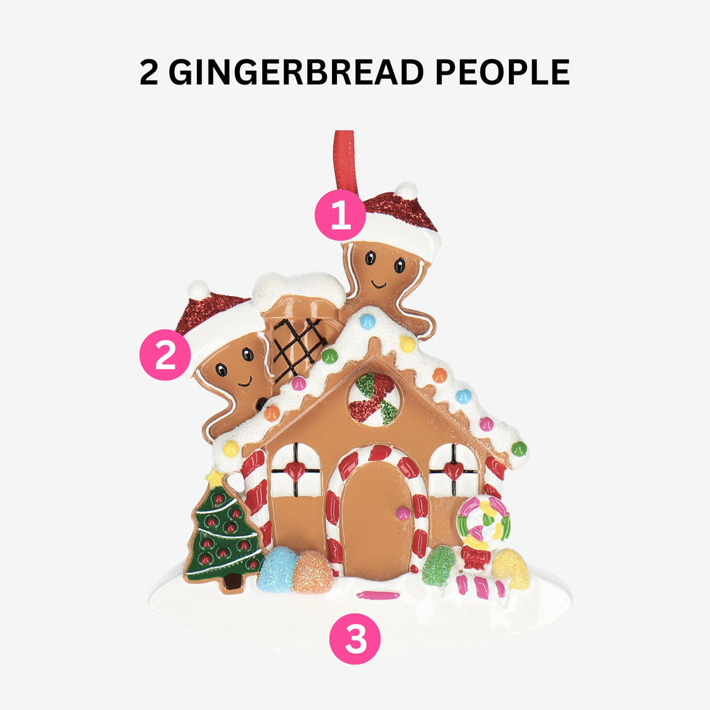 Gingerbread House Christmas Bauble - Personalise with 3 Names | Christmas Decor