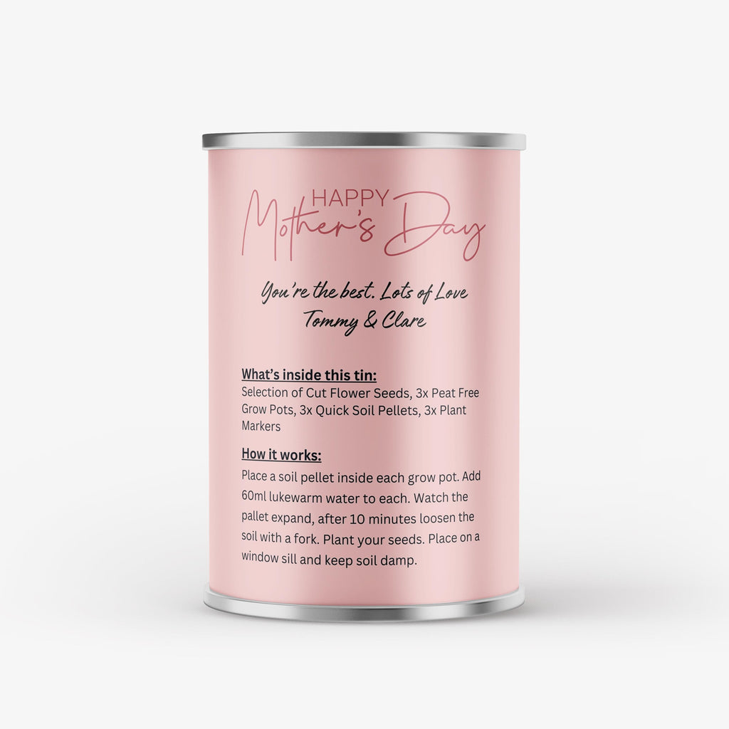Grow Your Own Mothers Day Flower Tin - Gift for Her | Personalised Flower Gift