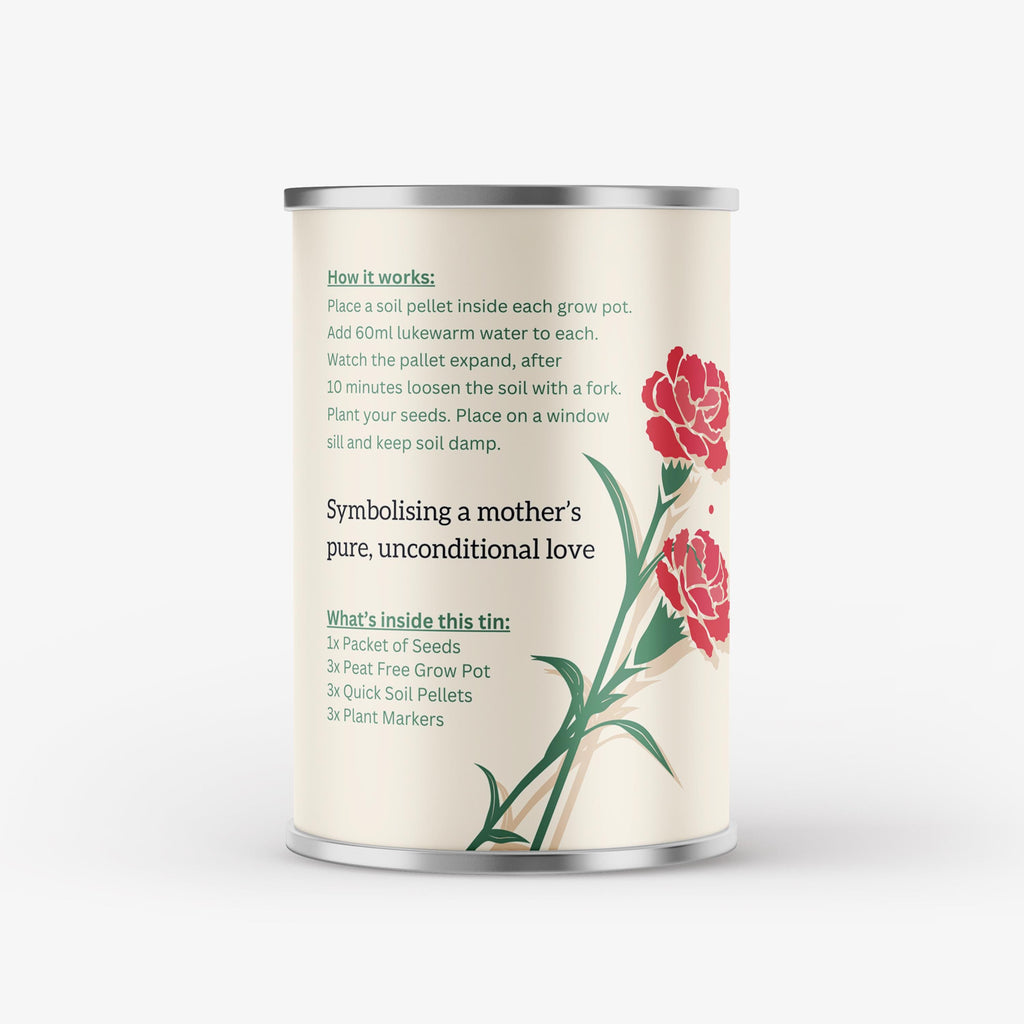 Personalised Grow Your Own Carnation Mother's Day Gift Tin