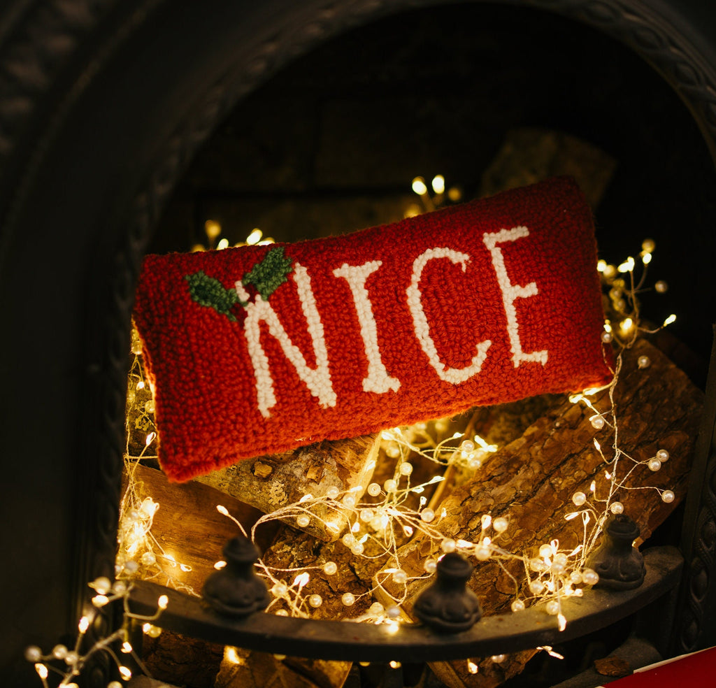 Handmade Naughty / Nice Cushion - Christmas Stocking FIller