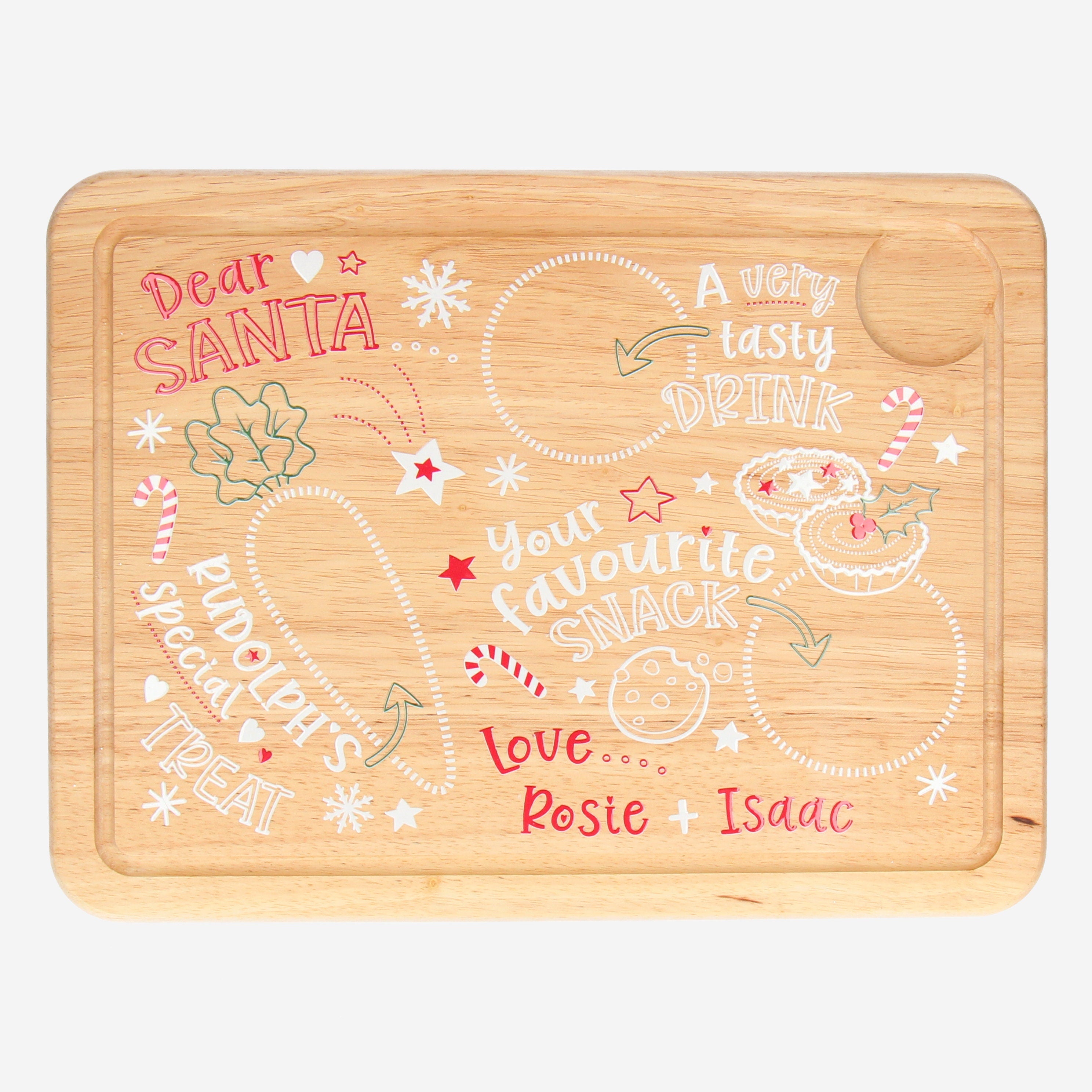 Personalised Christmas Eve Wooden Treat Board for Santa