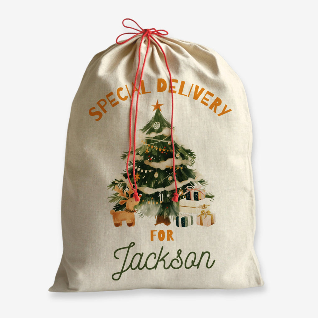 Personalised Christmas Sack - Christmas Tree Design | Christmas Sack for Kids | Small/Large