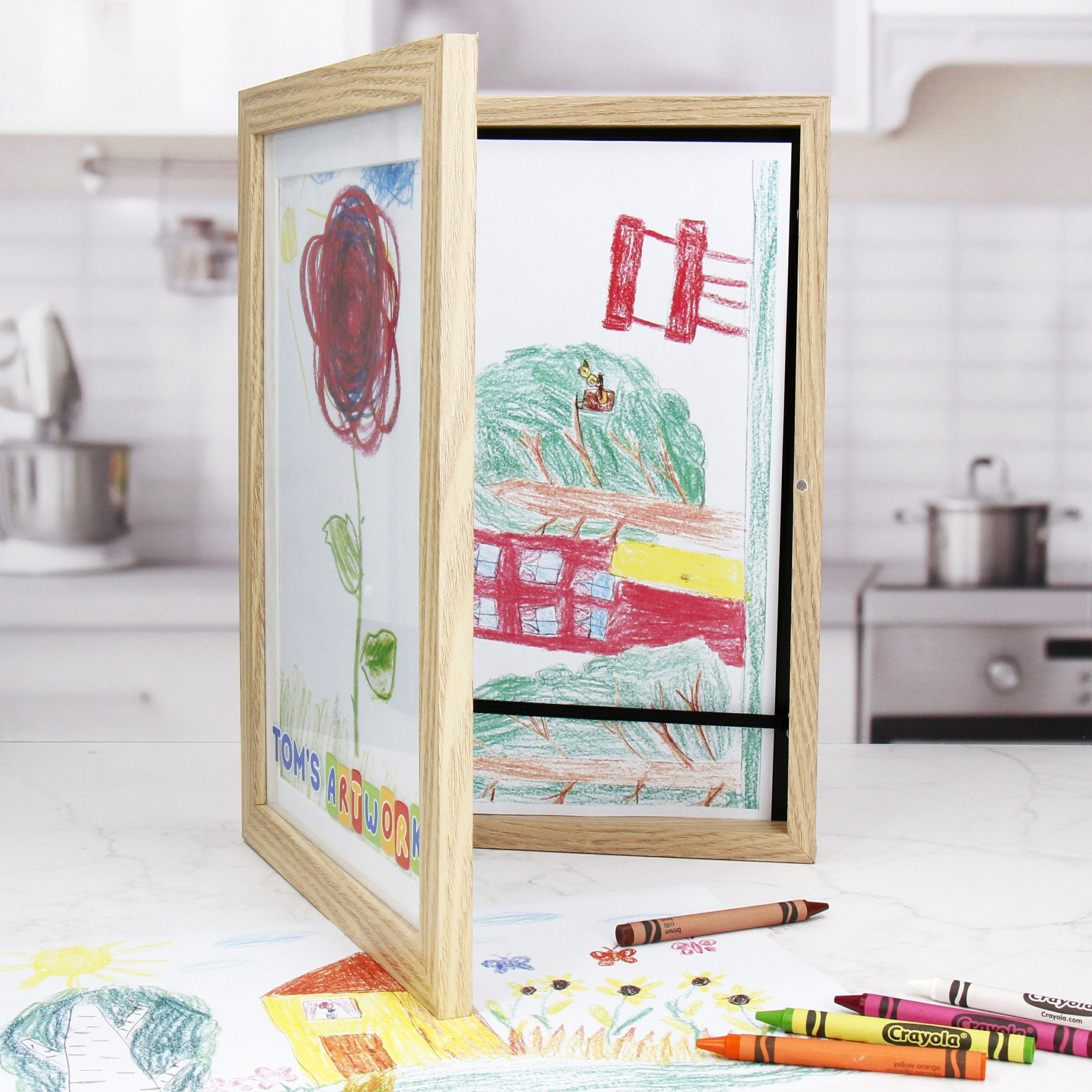 Kid’s Personalised Wooden Artwork Display - Playroom Wall Art | Children’s Painting Storage