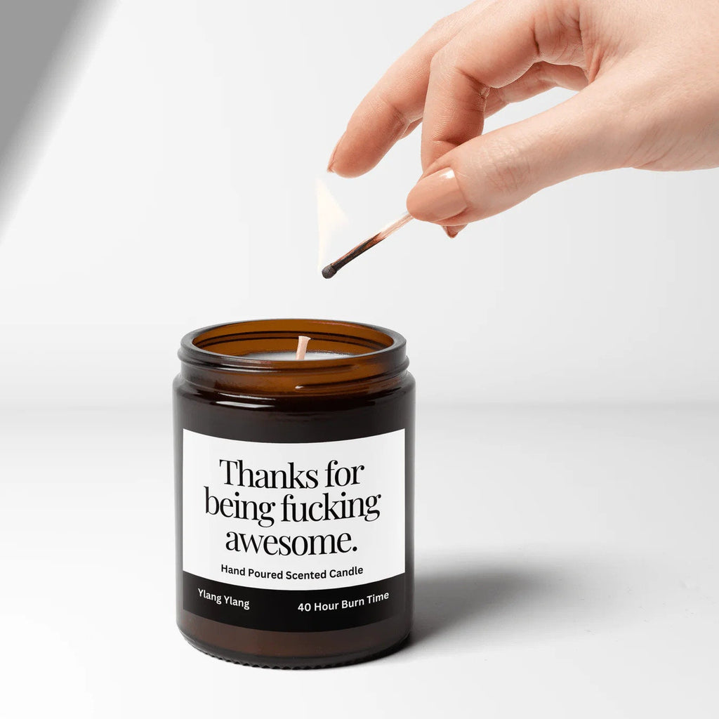 Personalised Thank You For Being F*cking Awesome Candle