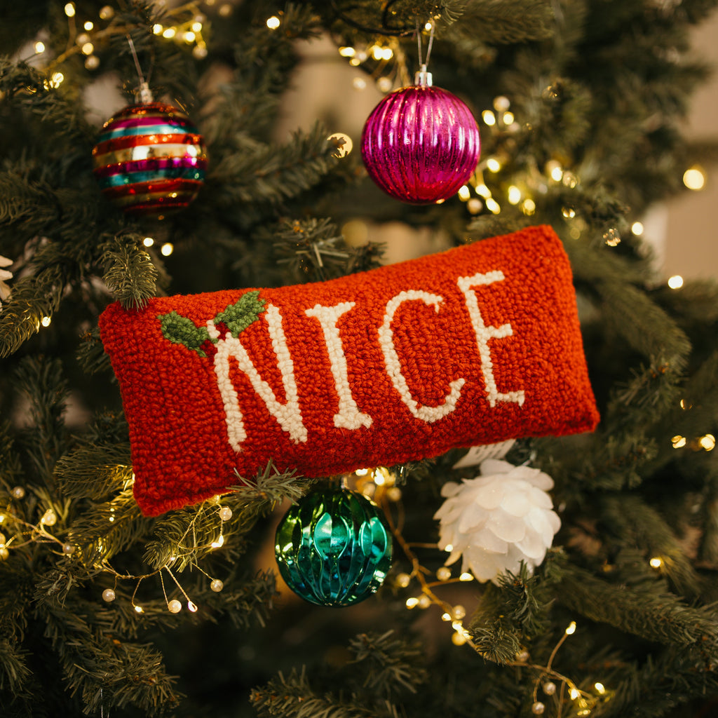 Handmade Naughty / Nice Cushion - Christmas Stocking FIller