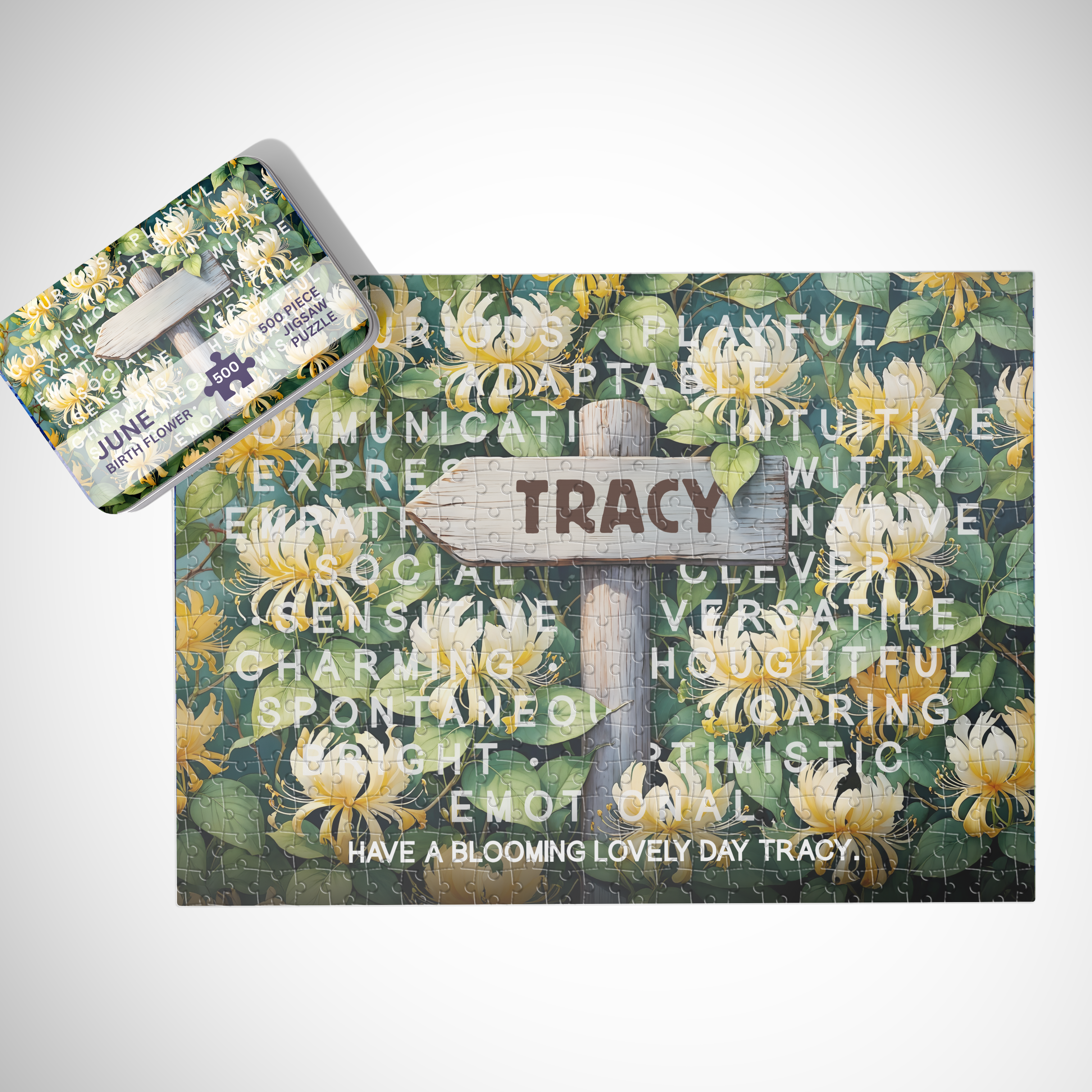 June Birth Month Puzzle - Choice of 250pcs or 500pcs | Heartfelt Keepsake | Rose Flower Design | Add Name & Message