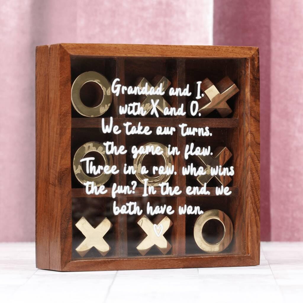 Personalised Luxury Wooden Travel Game - Tic Tac Toe