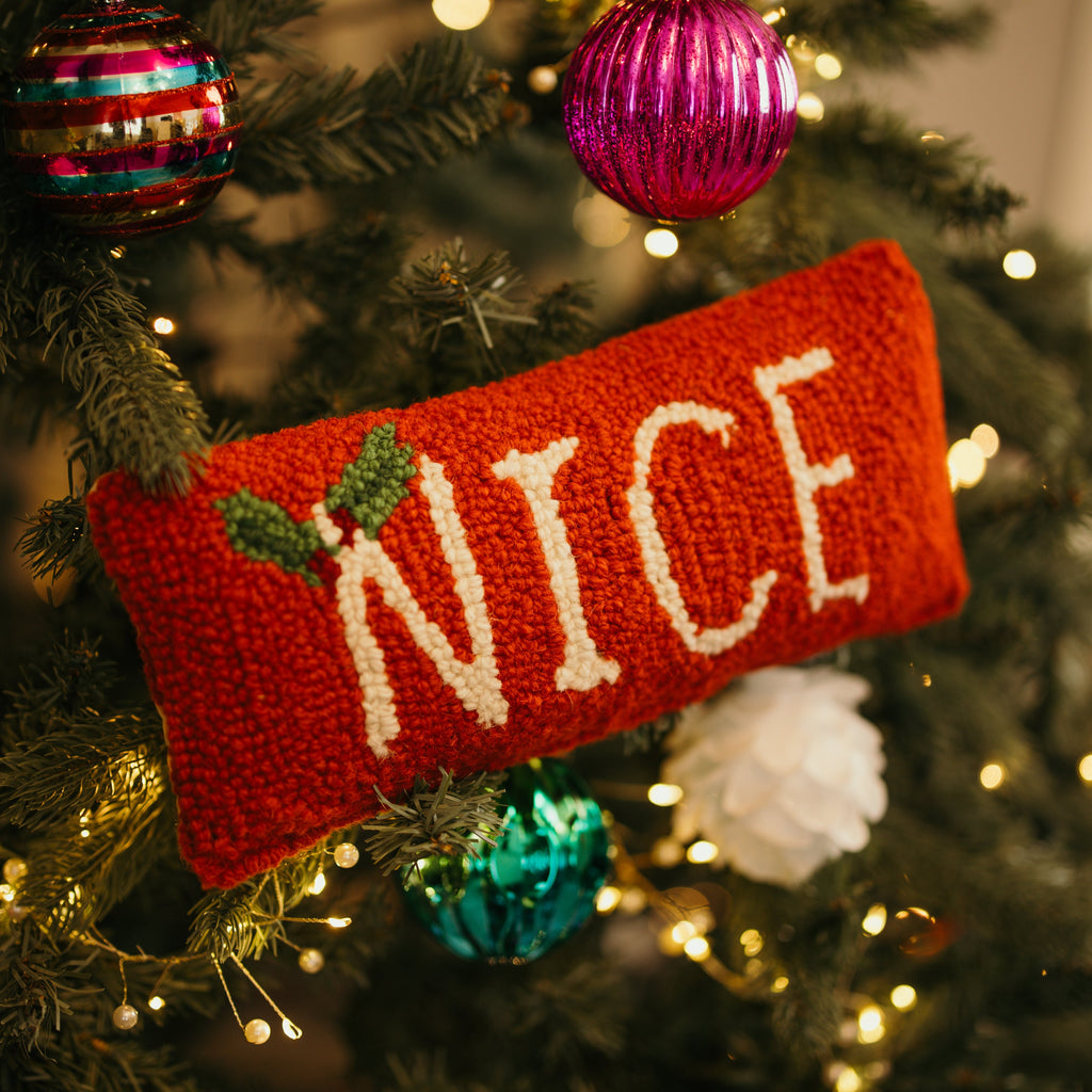 Handmade Naughty / Nice Cushion - Christmas Stocking FIller