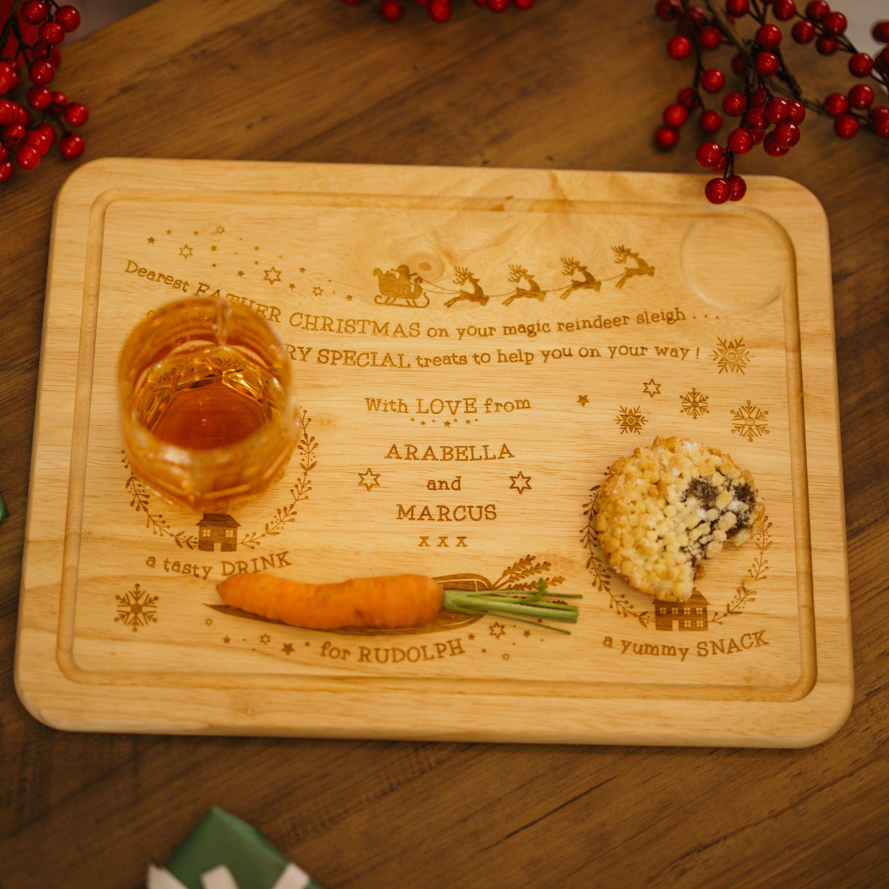 Personalised Laser Wooden Christmas Eve Treat Board | Santa Treat | Fun for Kids