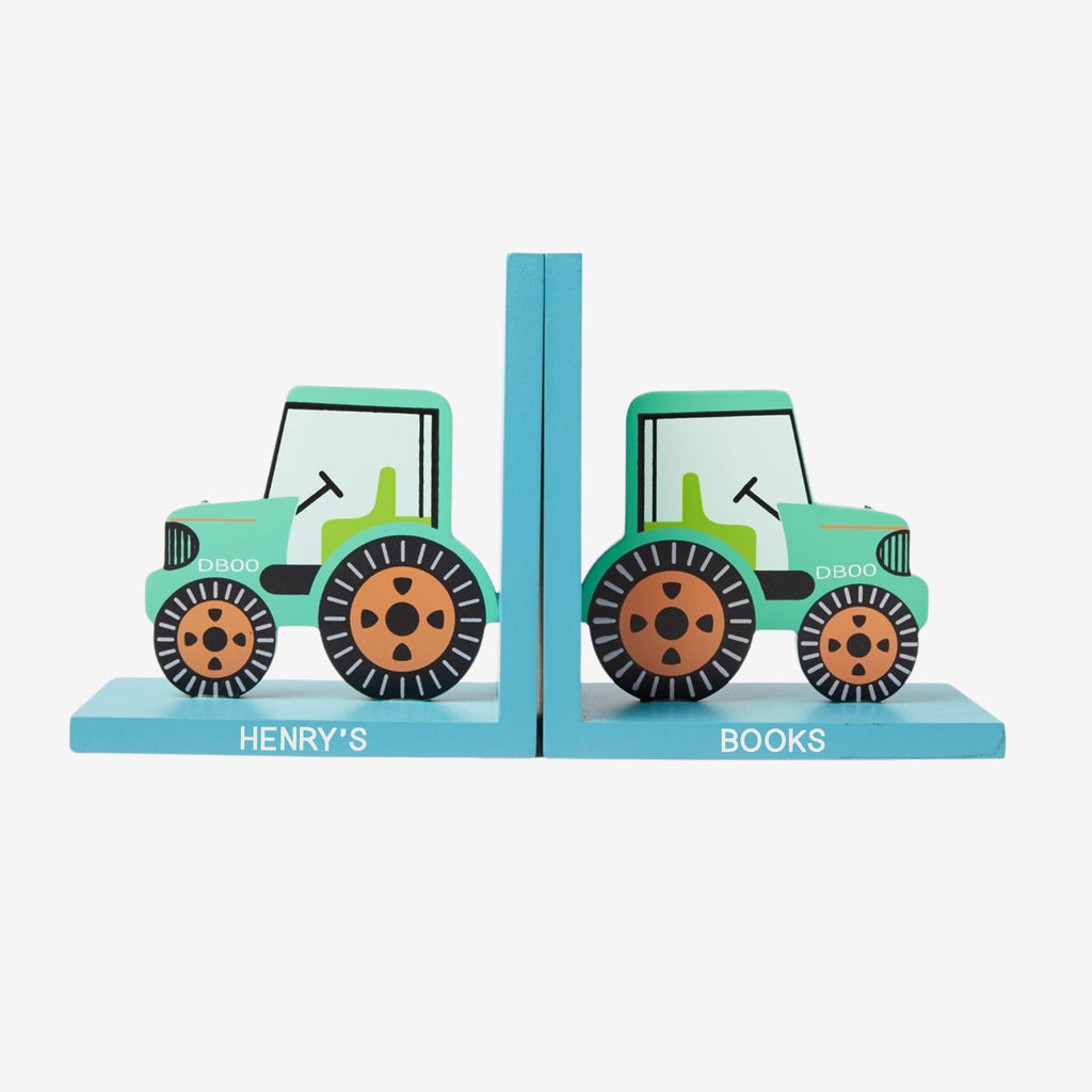 Personalised Red Tractor Children's Bookends