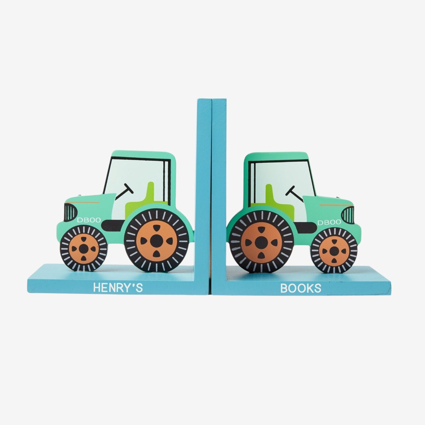 Personalised Red Tractor Children's Bookends