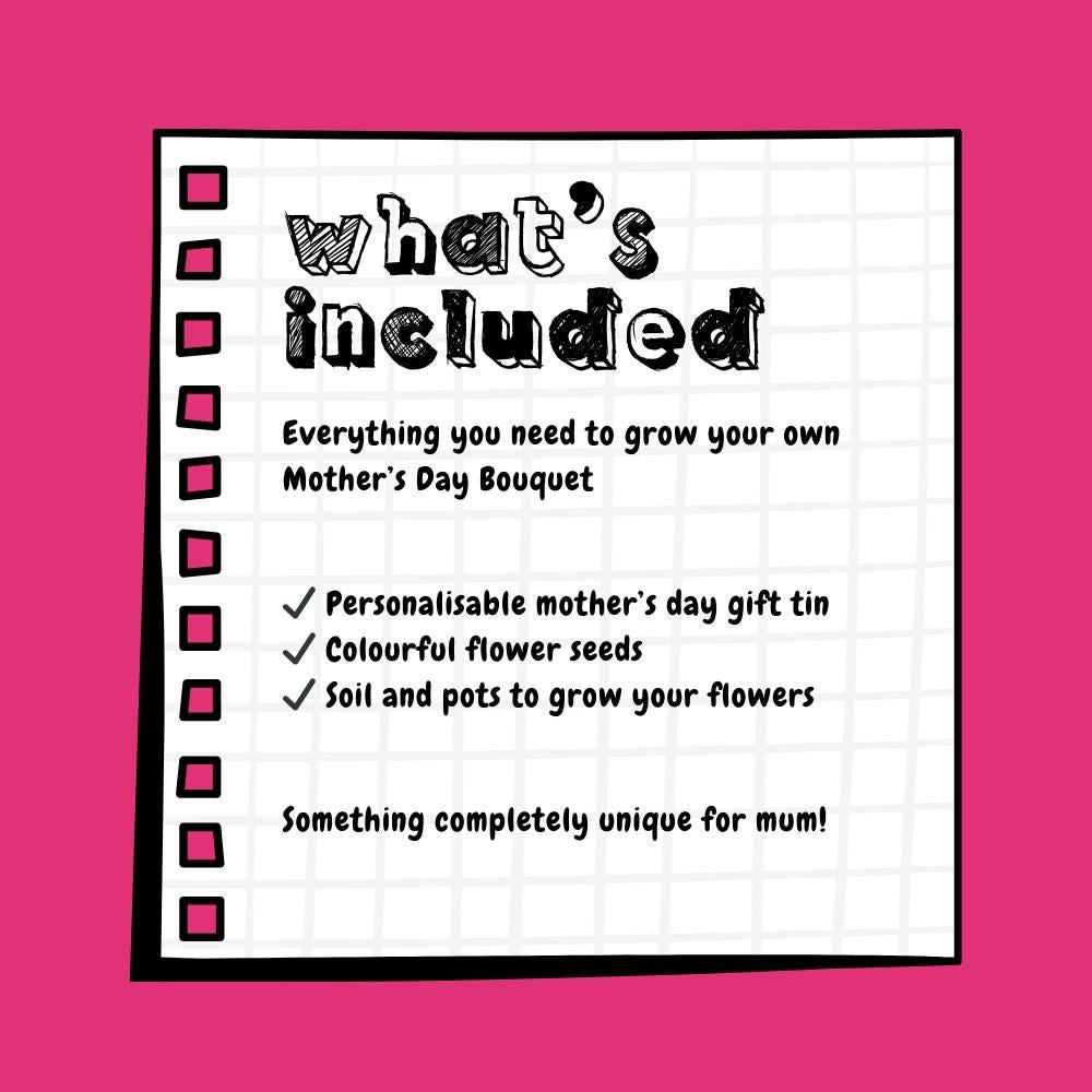 Grow Your Own Mothers Day Flower Tin - Gift for Her | Personalised Flower Gift
