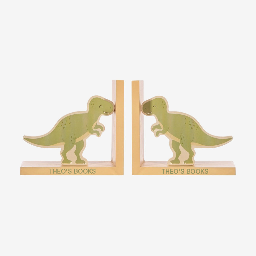 Personalised T-Rex Dinosaur Wooden Bookends - Boys Birthday | First Birthday| Dino Decor
