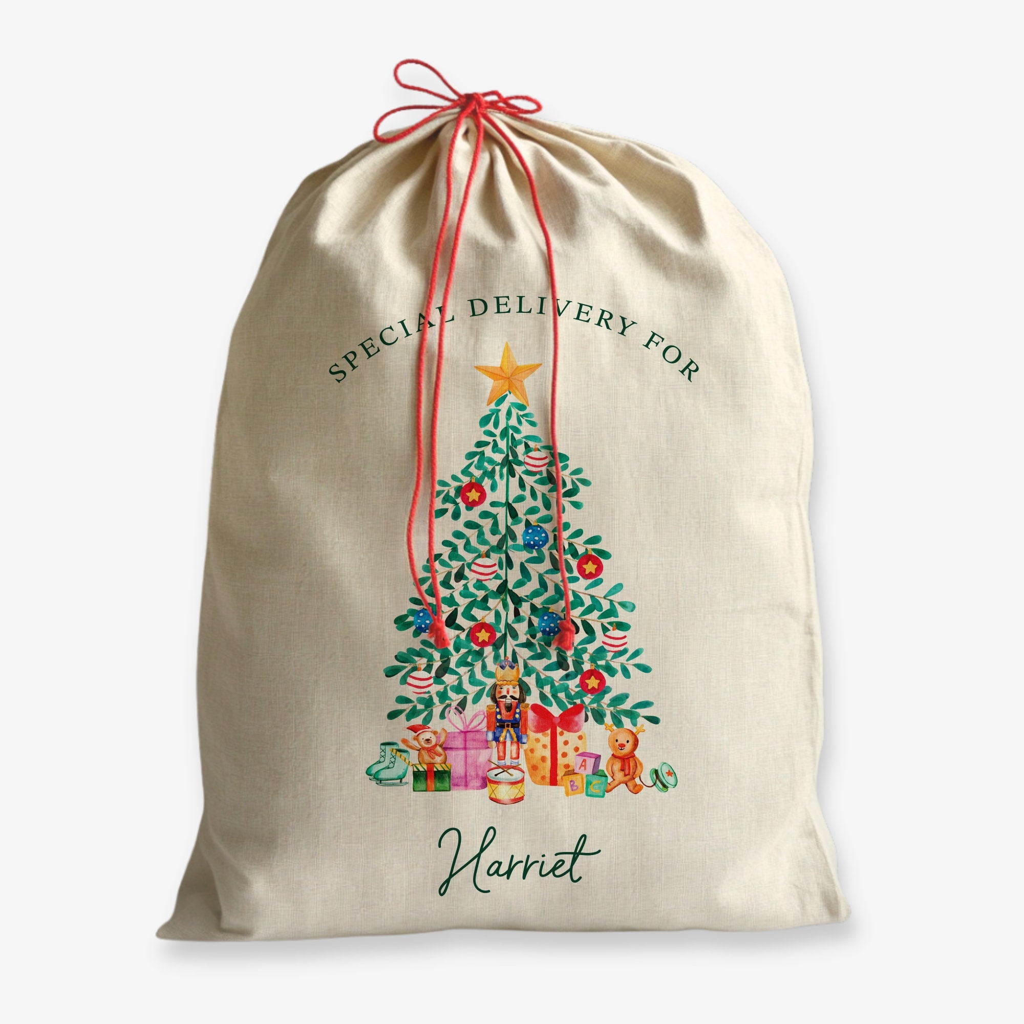 Personalised Christmas Sack - Xmas Tree | Christmas Toy Sack | Christmas Stocking |  Small/Large