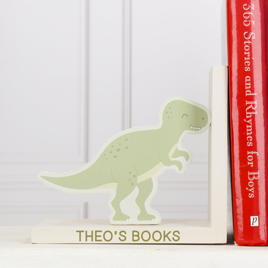 Personalised T-Rex Dinosaur Wooden Bookends - Boys Birthday | First Birthday| Dino Decor