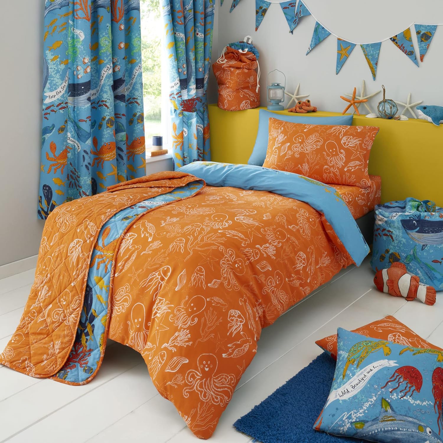 Ocean Friends Pillowcase/Bedding Set - Personalised Kids Bedding | Ocean Theme