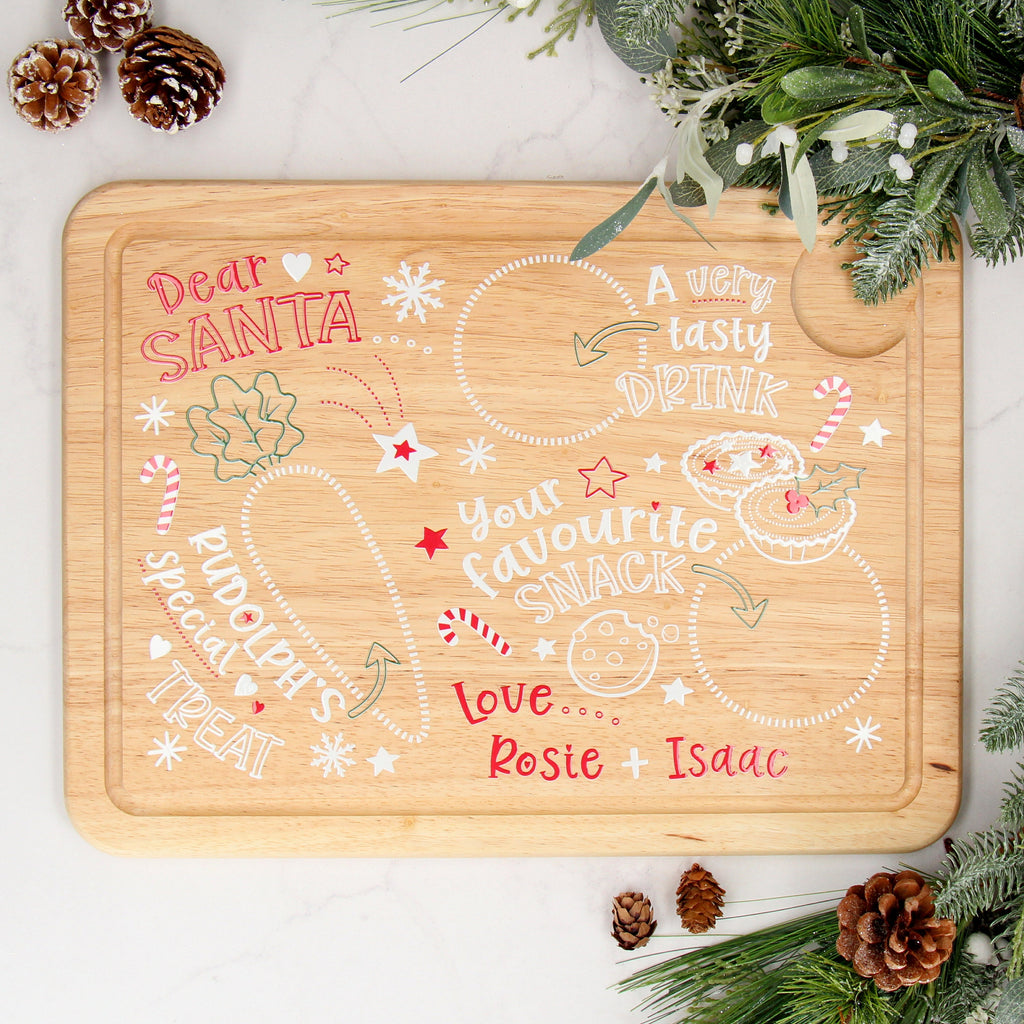 Personalised Christmas Eve Wooden Treat Board for Santa
