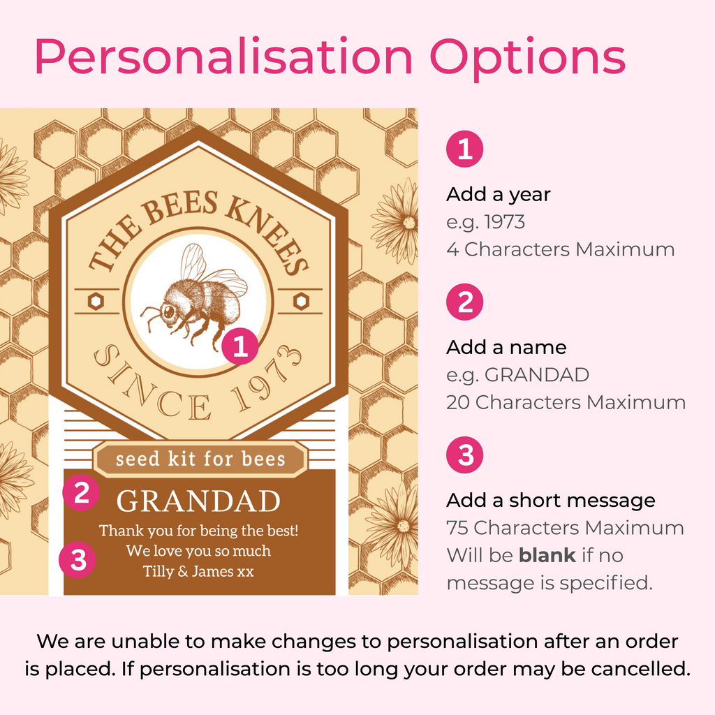 Personalised Bees Knees Tin - Seed Kit for Bees | Gift for Grandad | Birthday Gift
