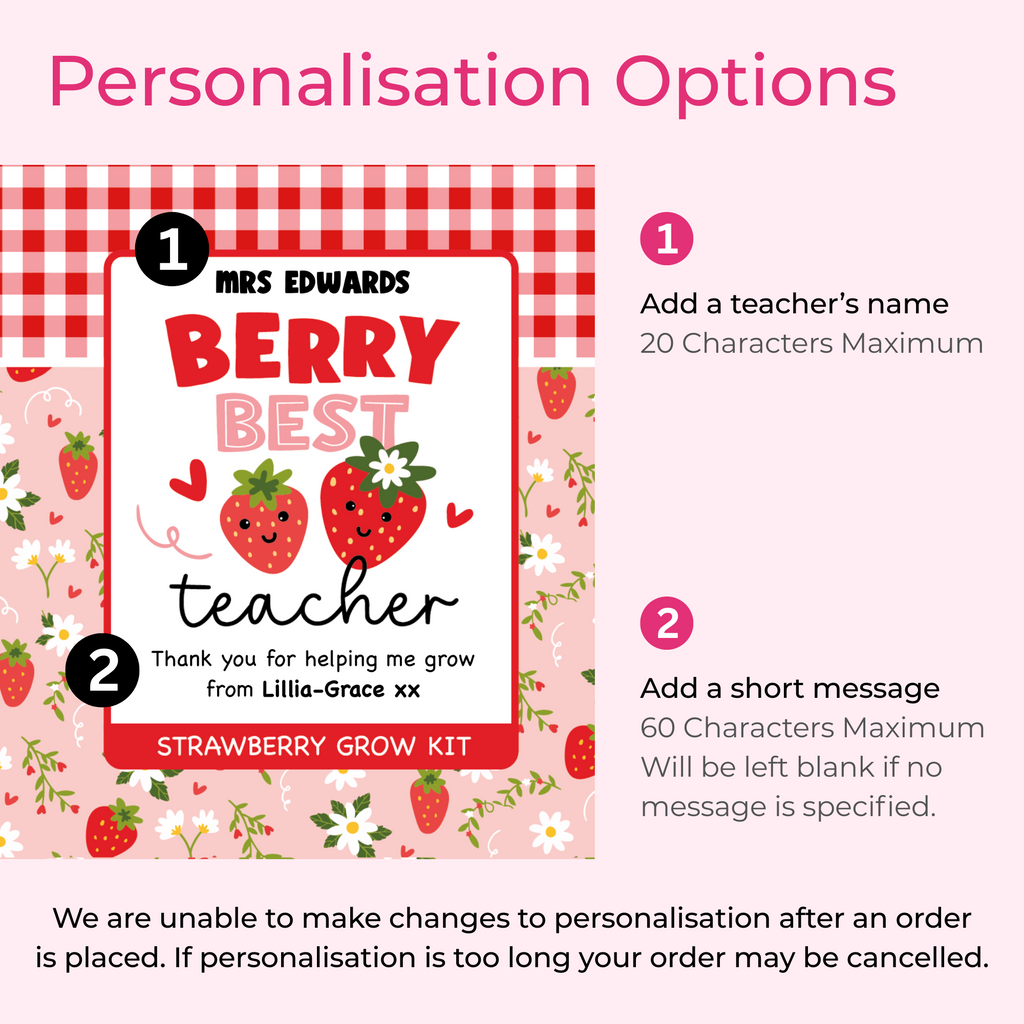 Personalised Teacher Gift - Grow Your Own Strawberries