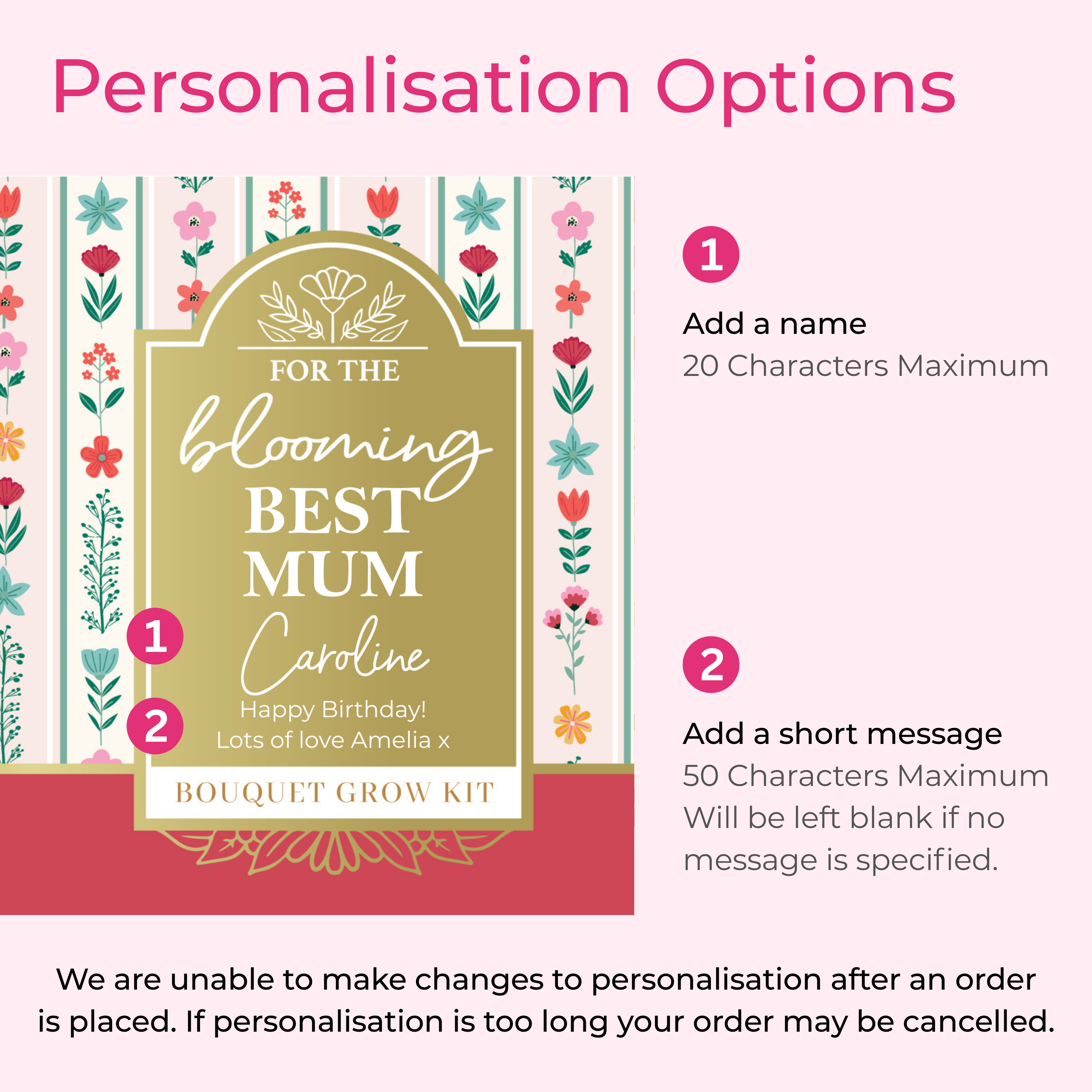Personalised Blooming Best Mum Flower Tin - Birthday Gift For Mum | Mother Gift