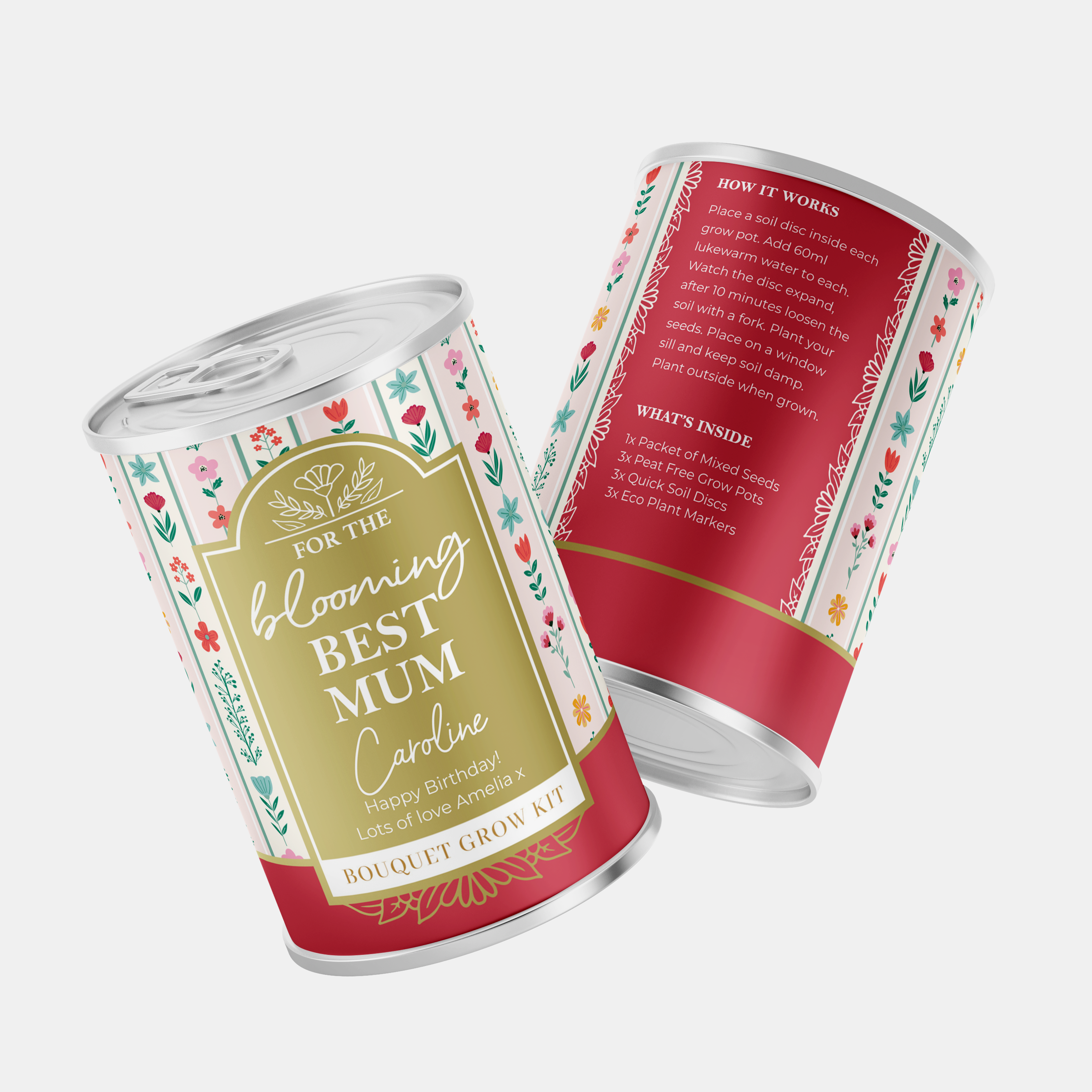 Personalised Blooming Best Mum Flower Tin - Birthday Gift For Mum | Mother Gift