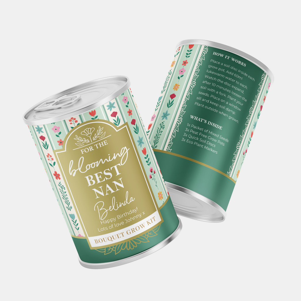 Personalised Blooming Best Nan Flower Tin - Gift For Nan | Grandma Gift