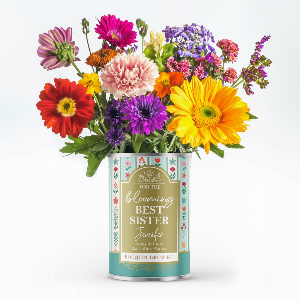 Personalised Blooming Best Sister Flower Tin - Gift For Sister | Birthday Gift