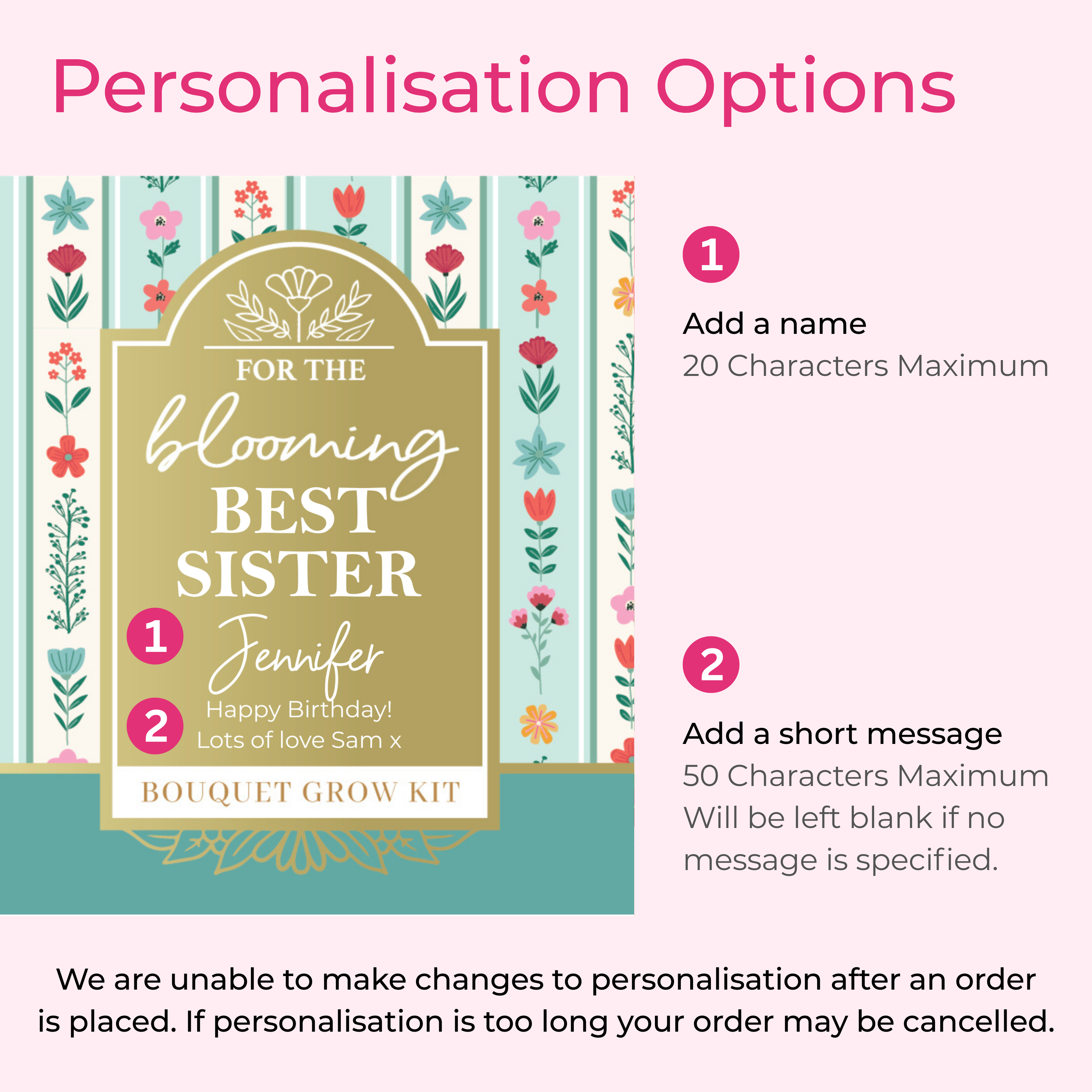 Personalised Blooming Best Sister Flower Tin - Gift For Sister | Birthday Gift