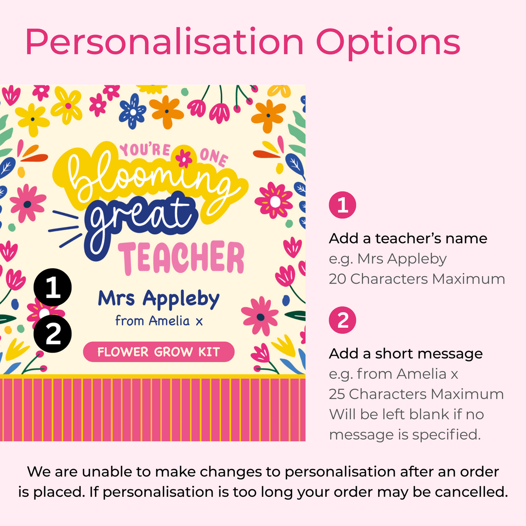 Personalised Teacher Gift - Blooming Great Teacher