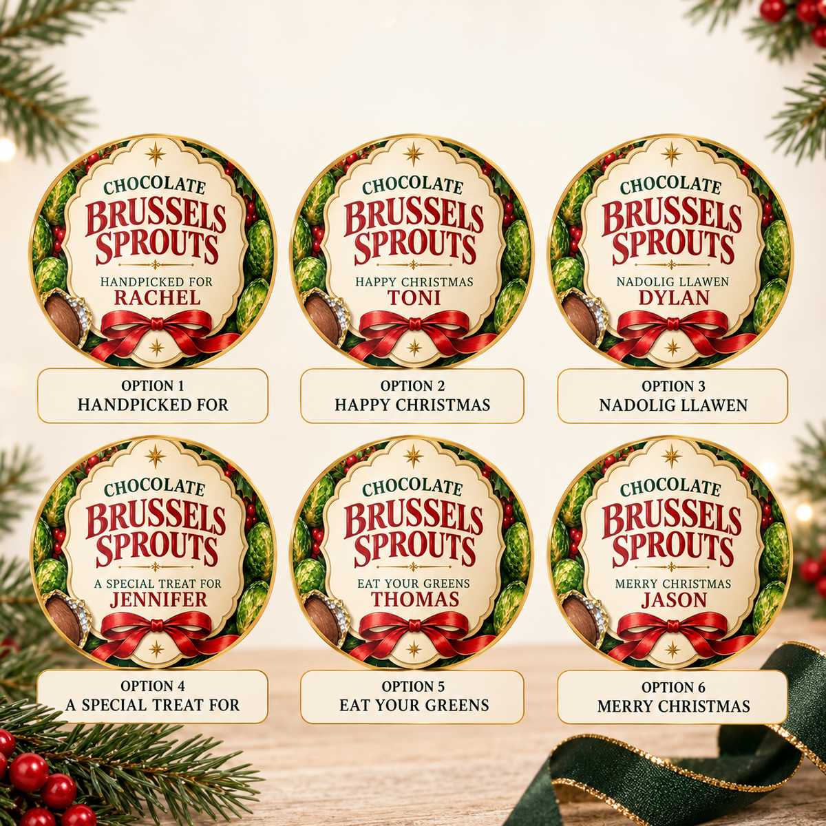 Personalised Chocolate Brussels Sprouts Tin – Vintage Edition