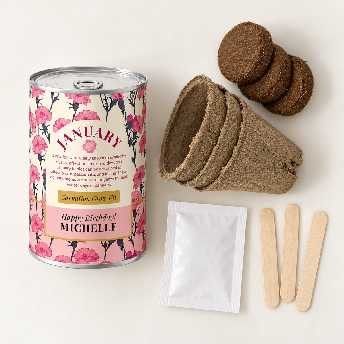 January Birth Flower - Personalised Grow Your Own Flower Gift