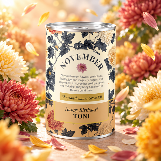 November Birth Flower - Personalised Grow Your Own Flower Gift