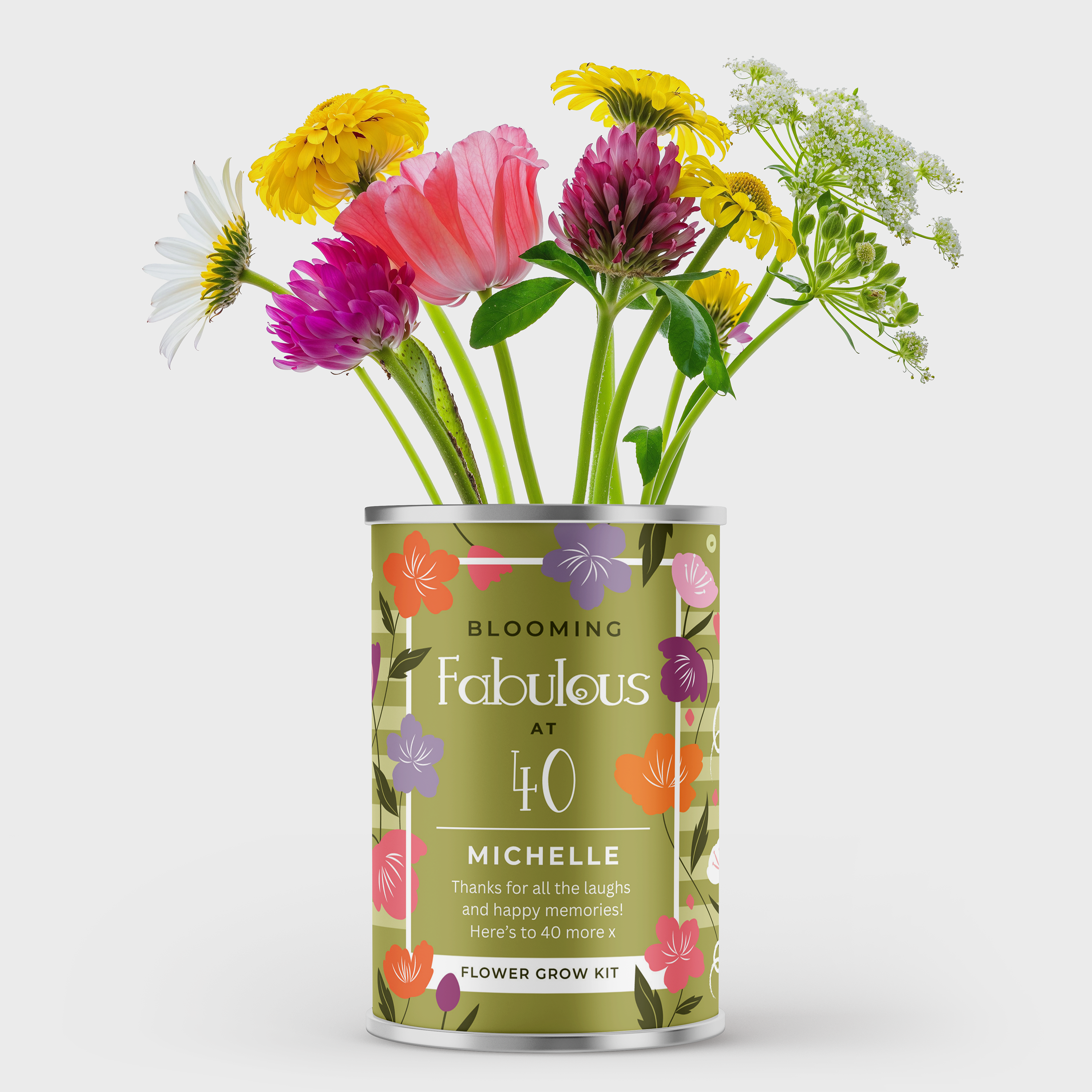 Fabulous At Flowers Tin - Choice of Ages | Birthday Gift | Grow Your Own Flowers